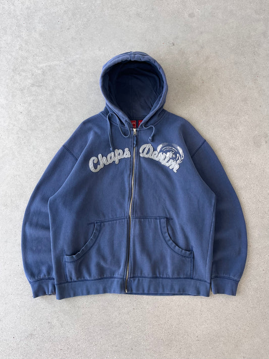 Vintage Chaps Denim Zip-up Hoodie - L