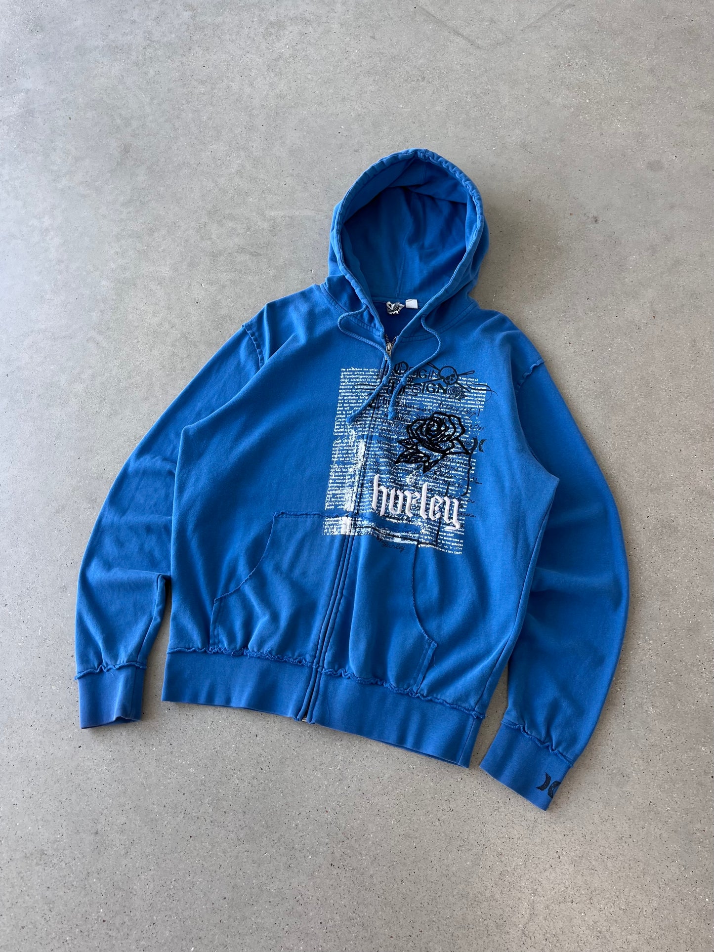 Vintage Y2K Hurley Zip-up Hoodie - M