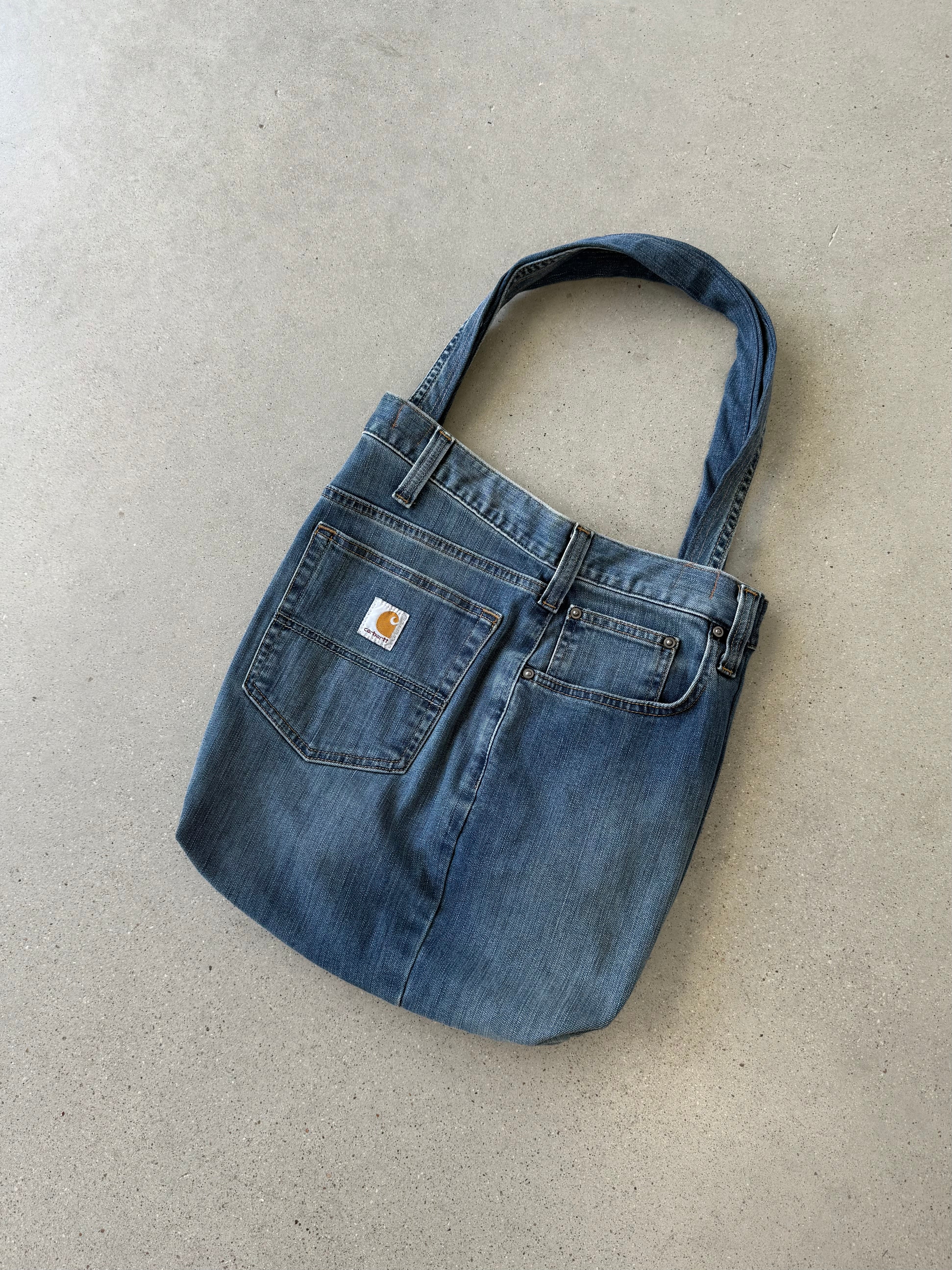 Vintage Carhartt Reworked Denim Tote Bag (Denim Medium)