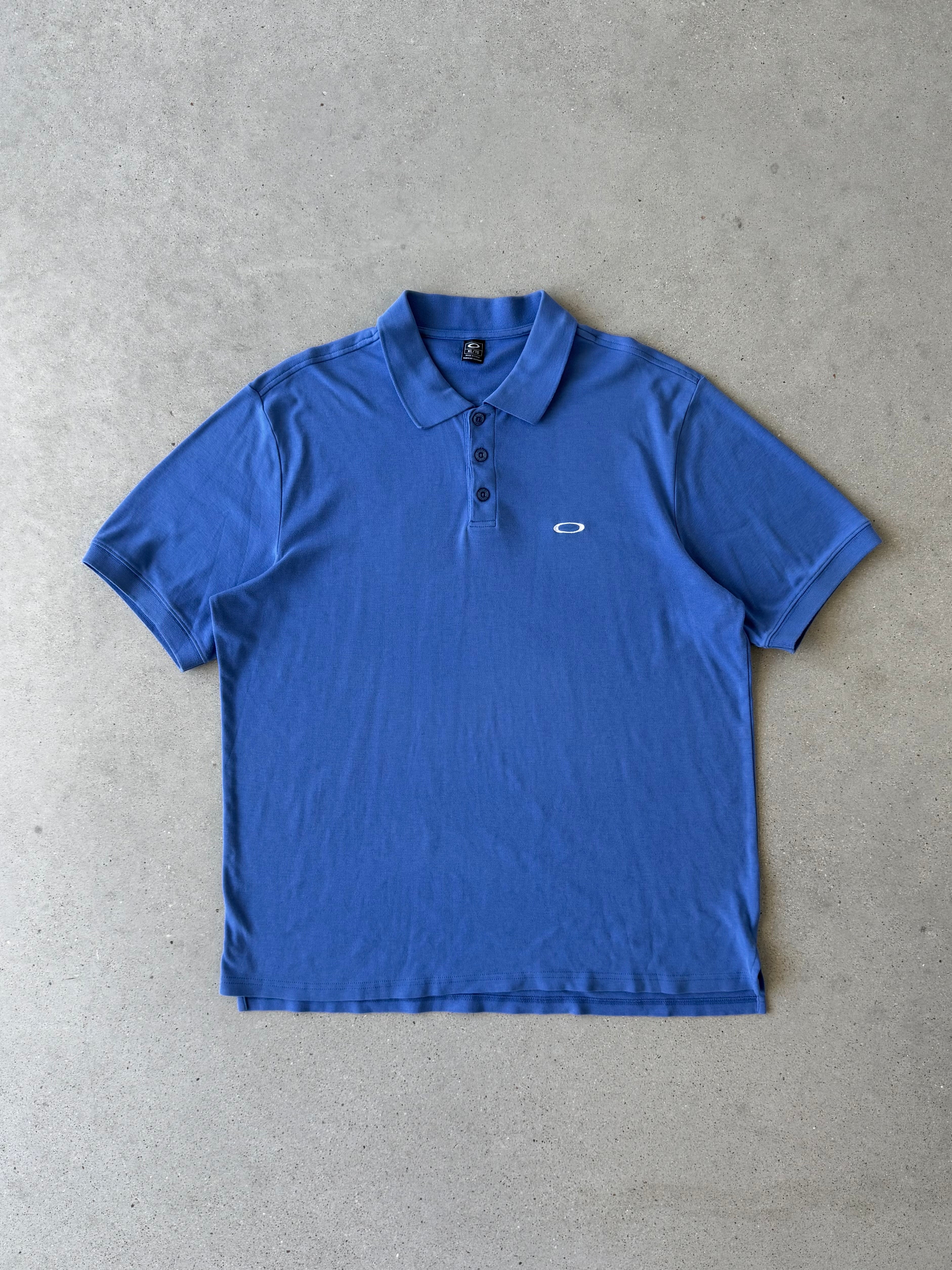 Vintage Oakley Blue Polo - XL