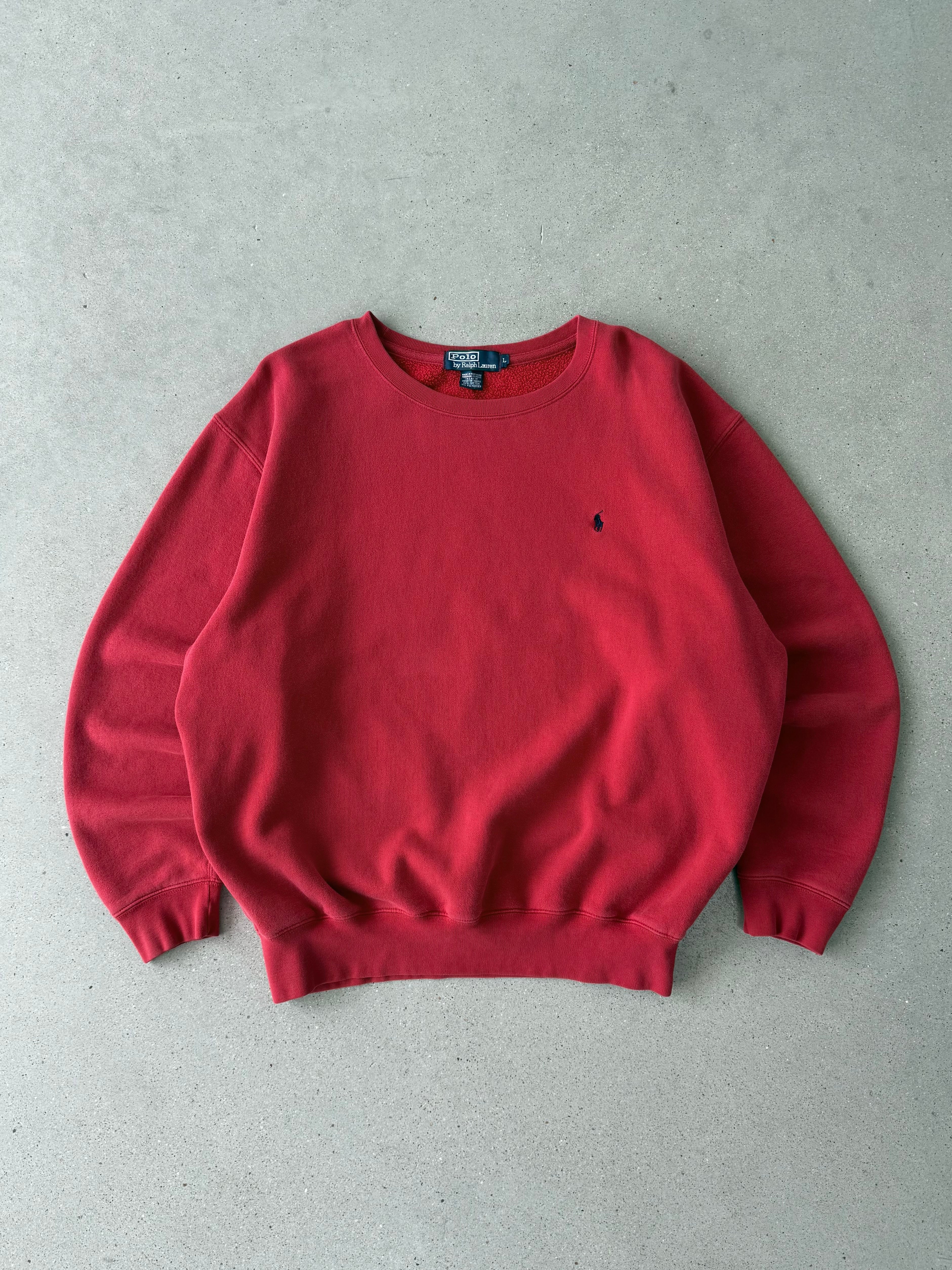Vintage Polo Ralph Lauren Red Crewneck  - L