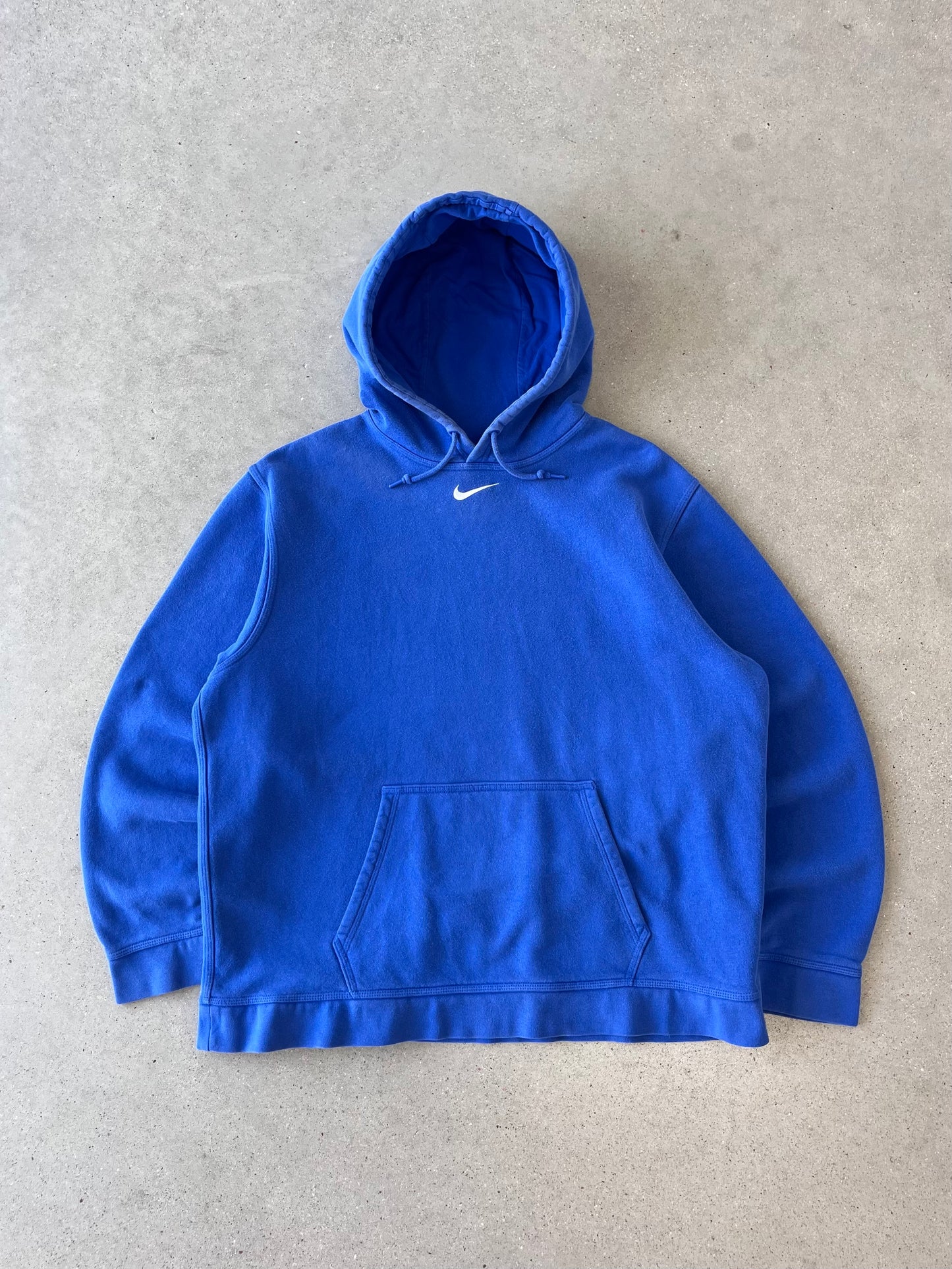 Vintage Nike Center Swoosh Blue Hoodie - XL