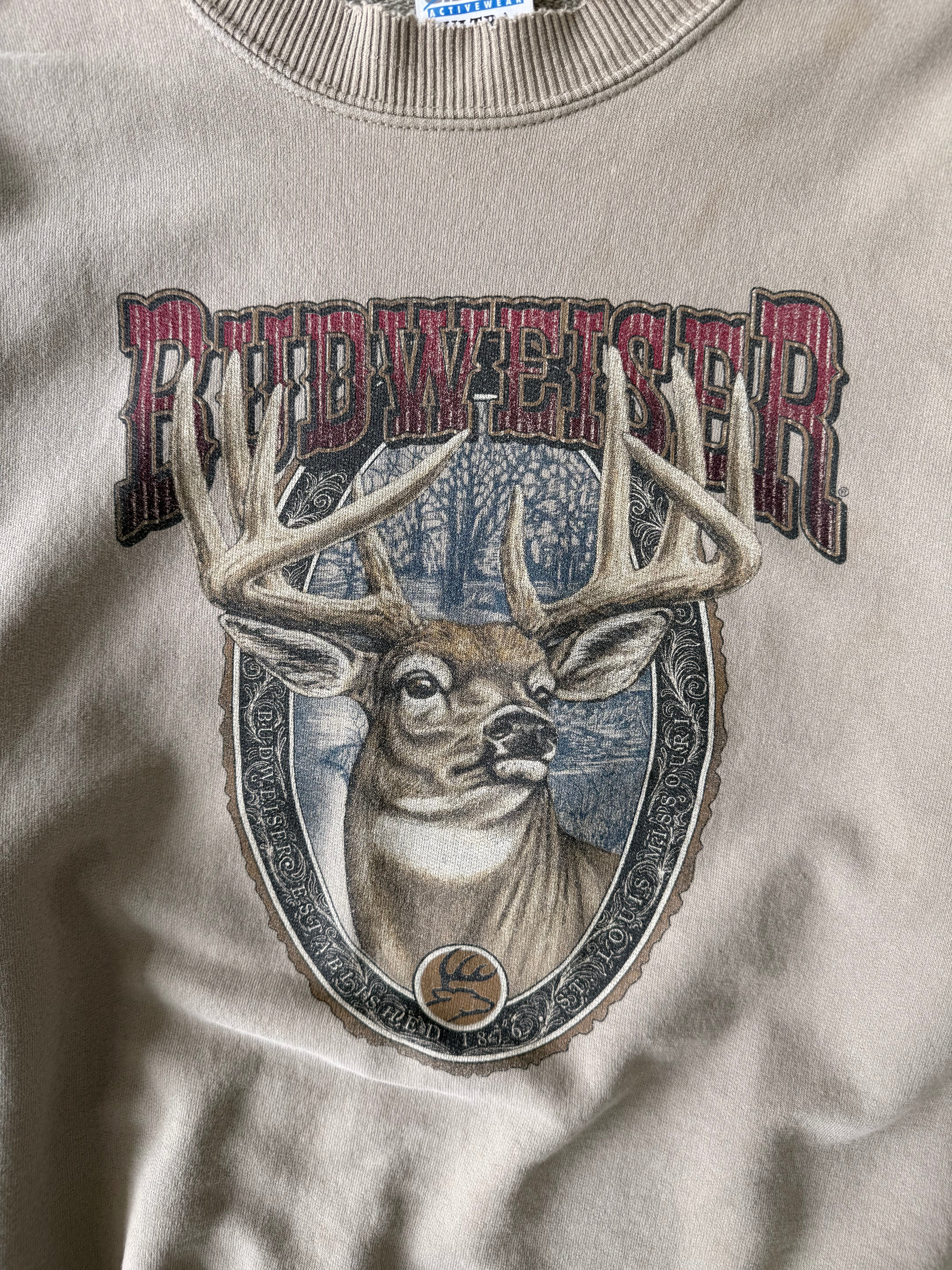 Vintage Budweiser Deer Sweatshirt - XL