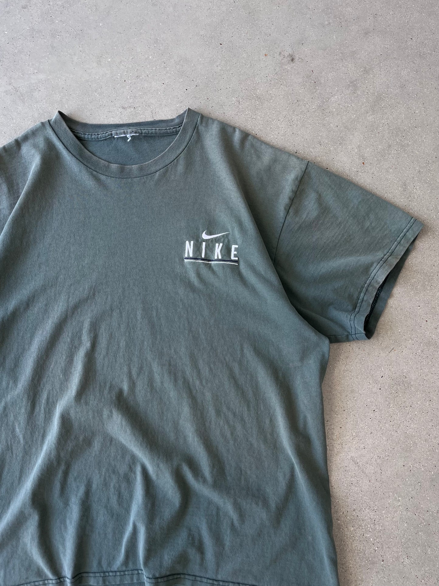 Vintage Nike Spell-out Olive Tee - L