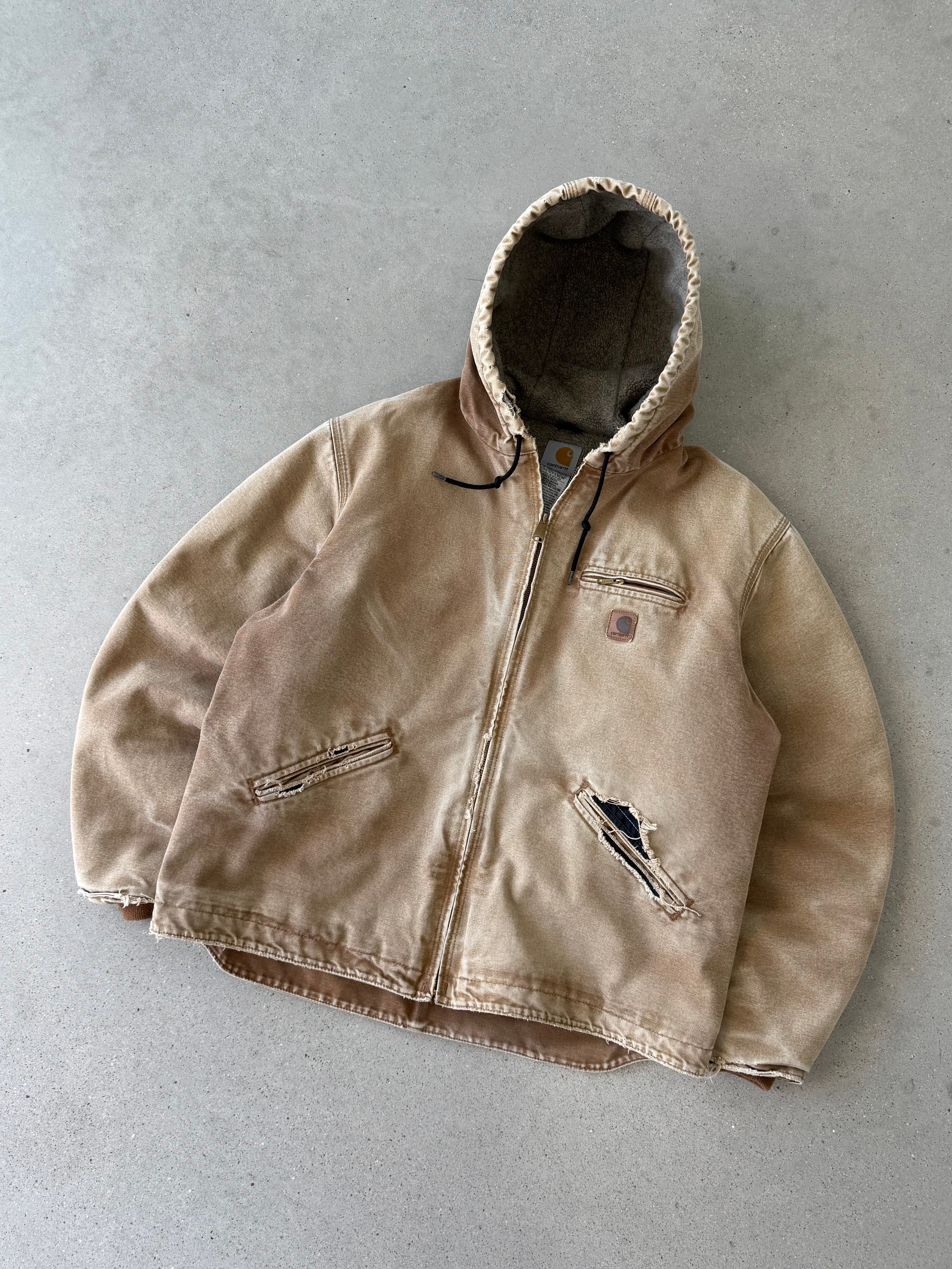 Vintage Carhartt J141 BRN Sun Damaged Tan Armstrong Jacket - XL