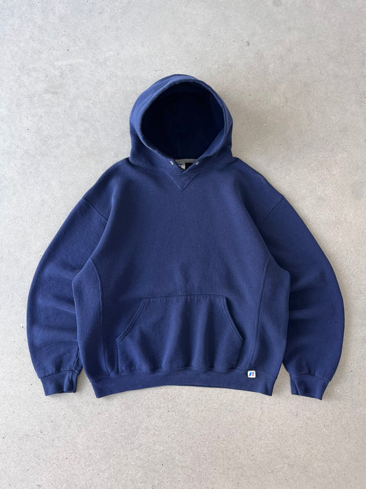 Vintage Navy Russell Athletic Hoodie - L