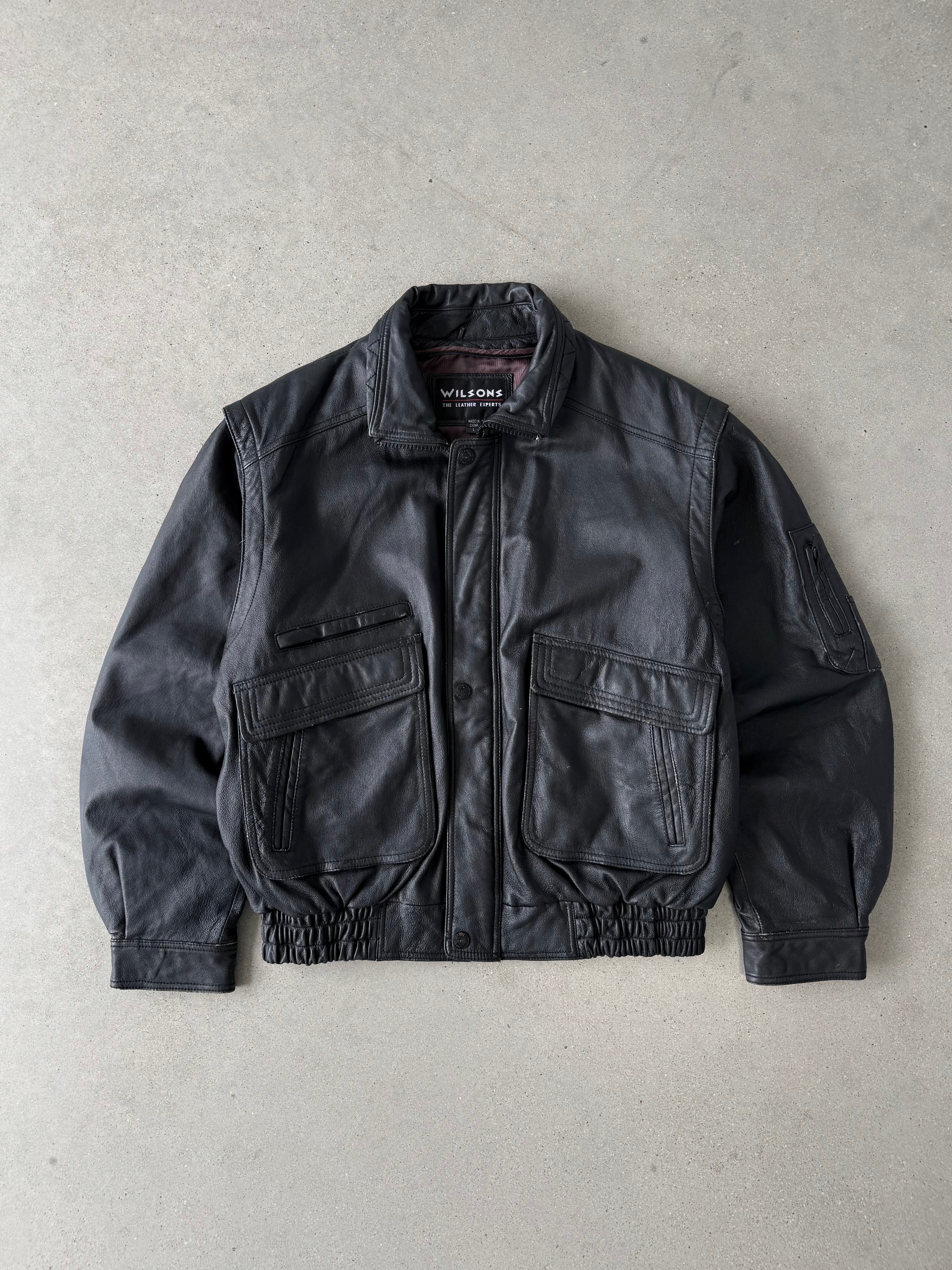 Vintage Wilsons Black Leather Jacket - L