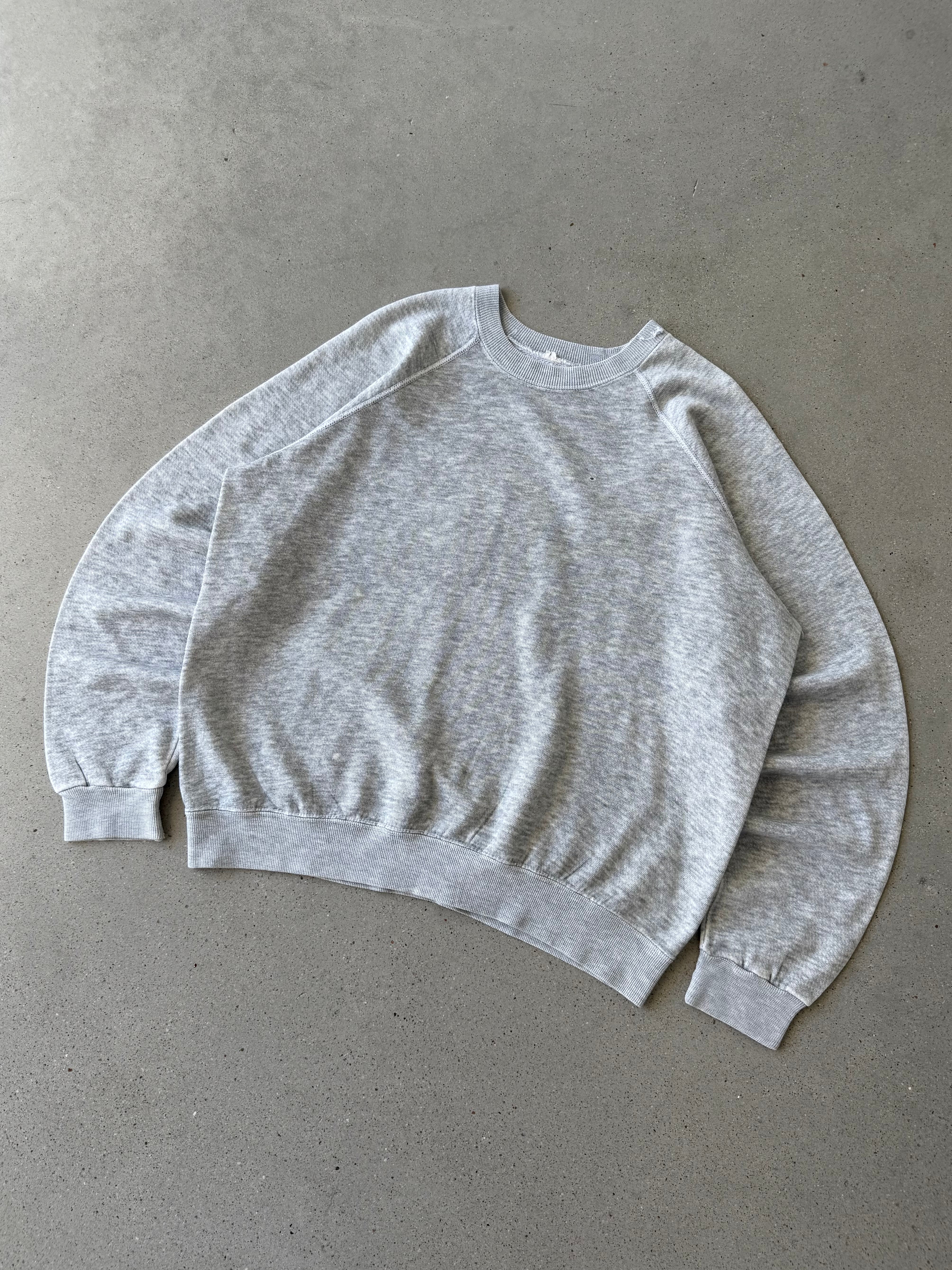 Vintage 1980s Paper Thin Heather Gray Crewneck  - L