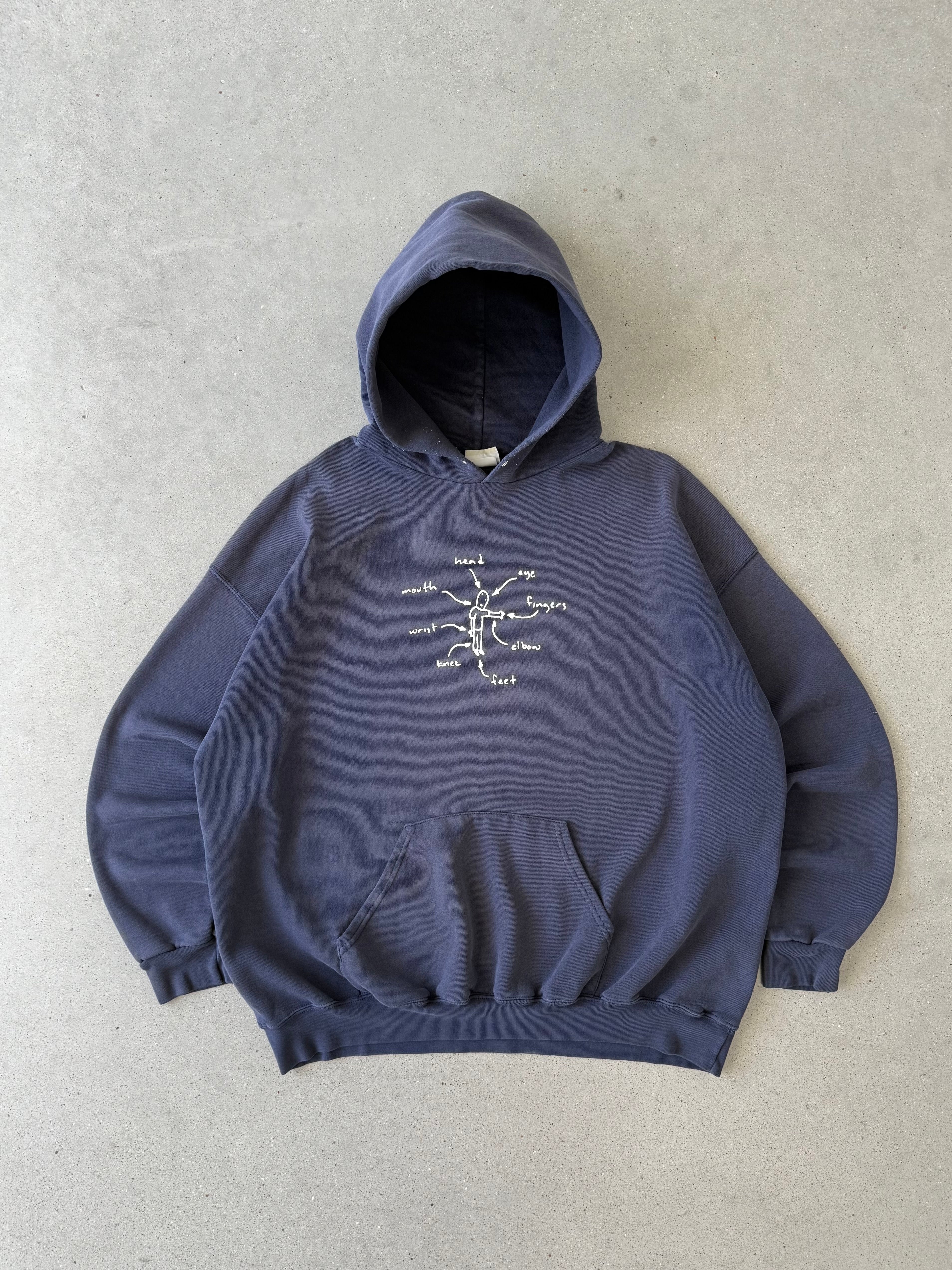 Vintage 90s Doodle Man Hoodie - XXL
