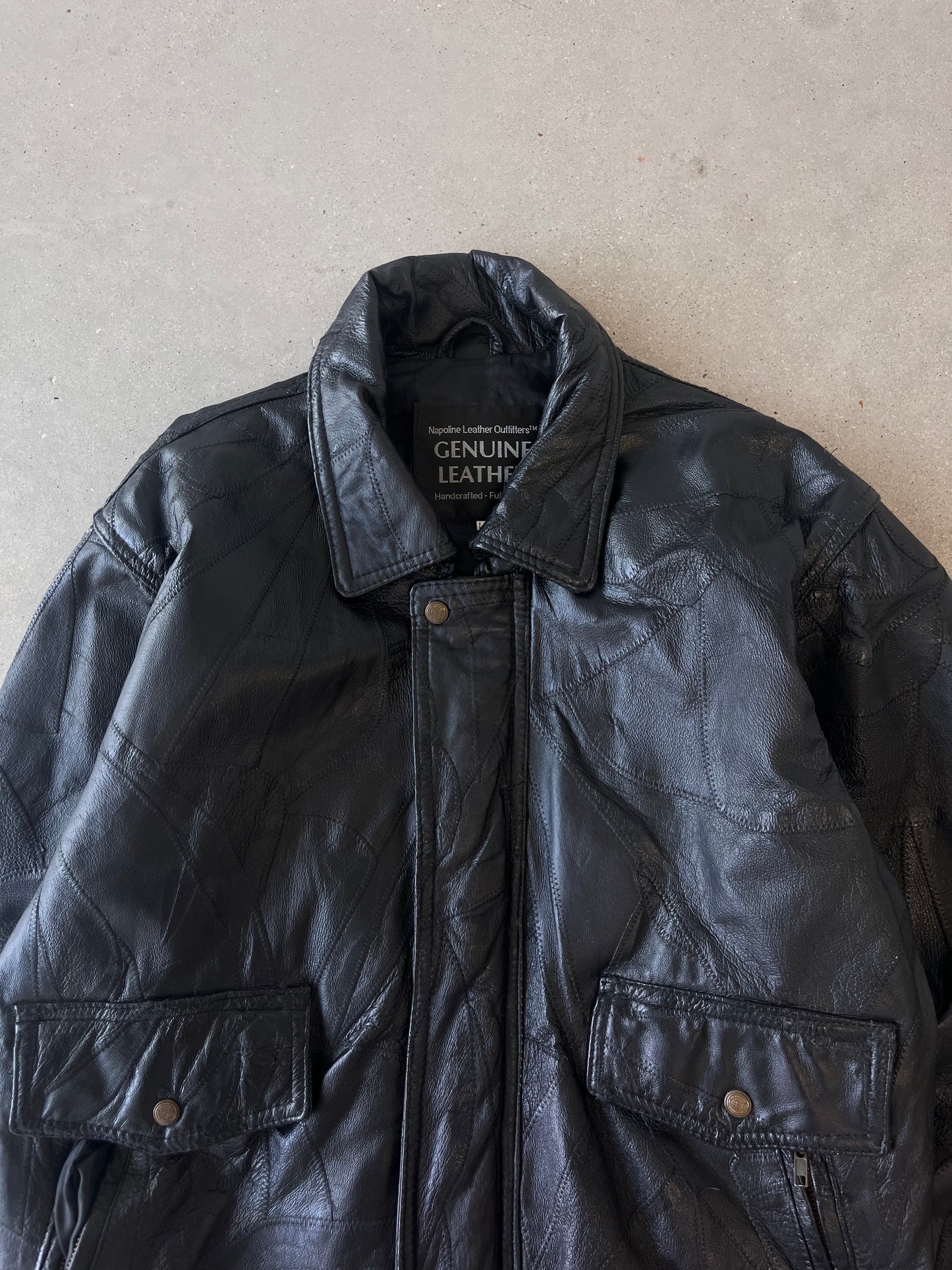 Vintage Genuine Leather Jacket  - L