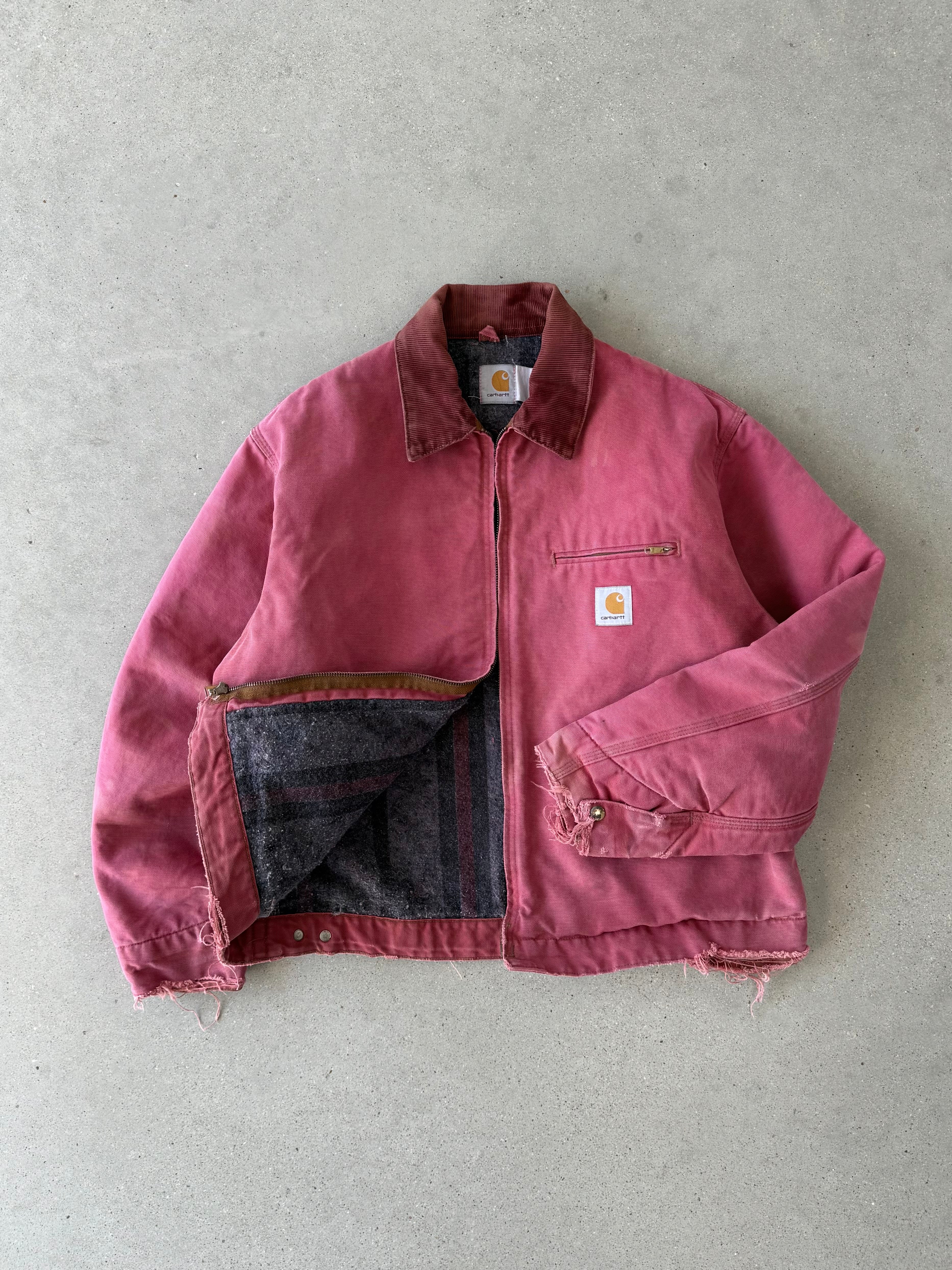 Vintage Carhartt Distressed Pink Detroit Jacket - M