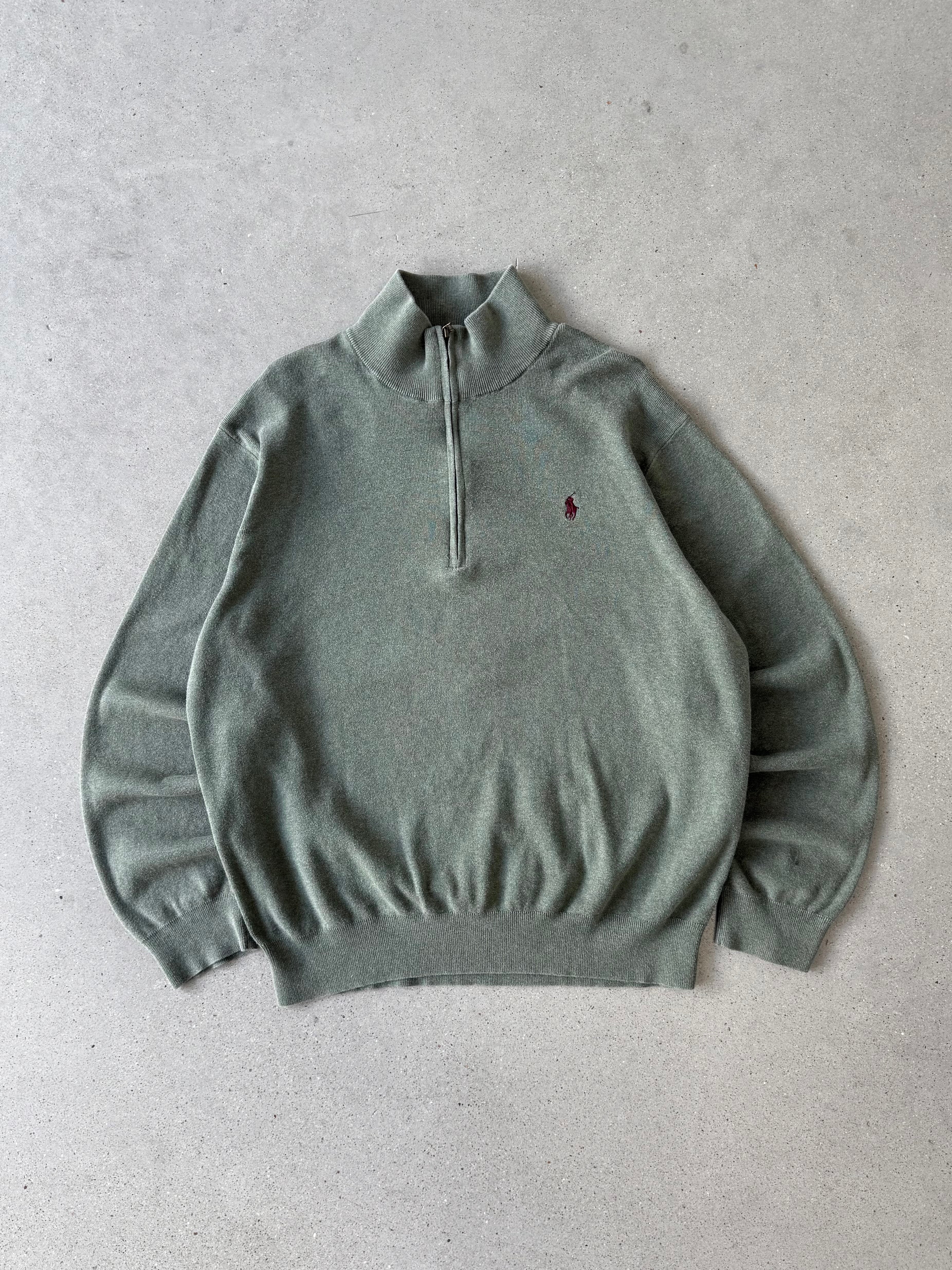 Vintage Polo Ralph Lauren Green Quarter Zip - XL