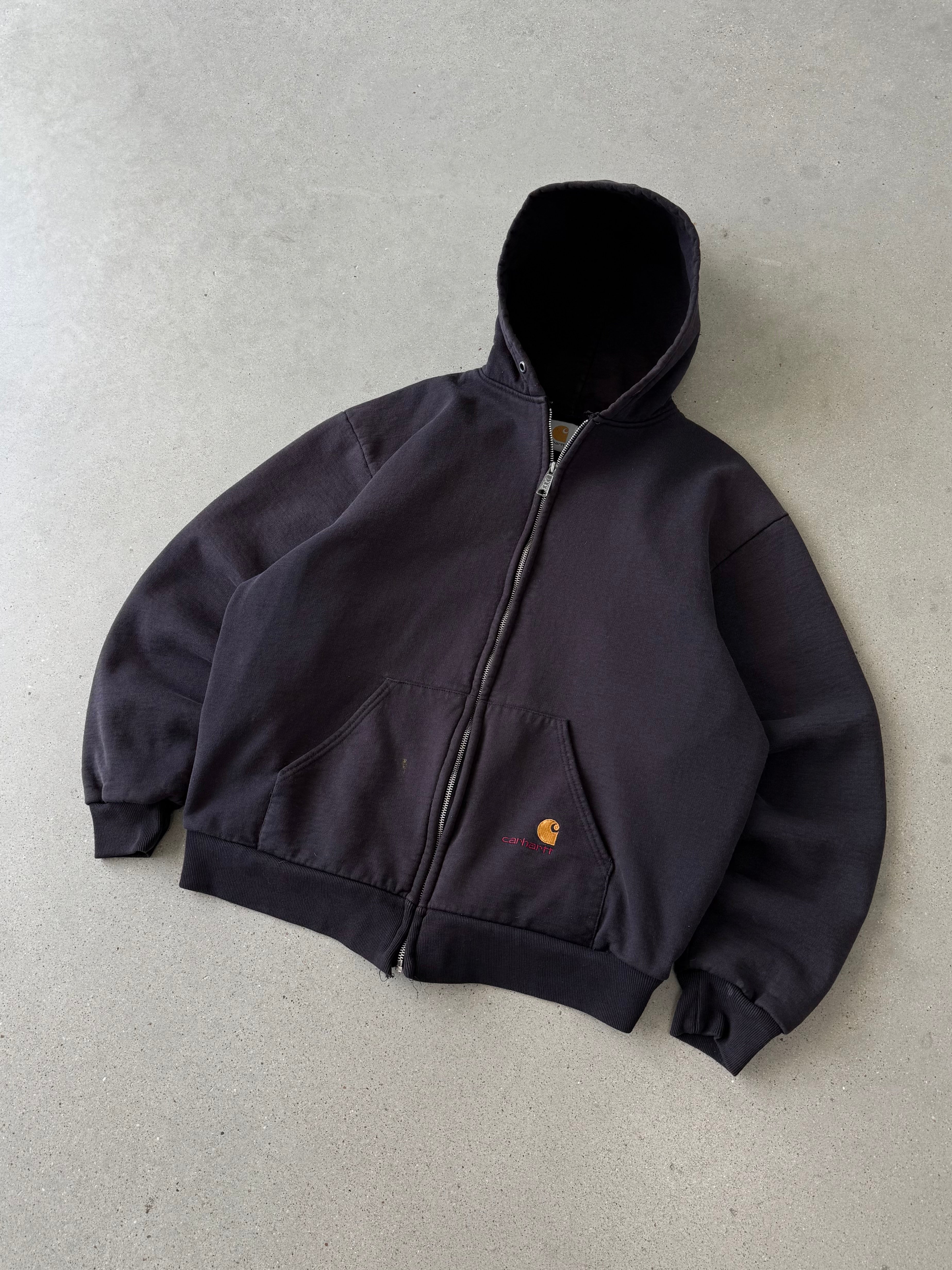 Vintage 90s Carhartt Zip-up Thermal-lined Hoodie - L