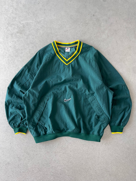 Vintage 90s Nike Green Pullover Windbreaker - L