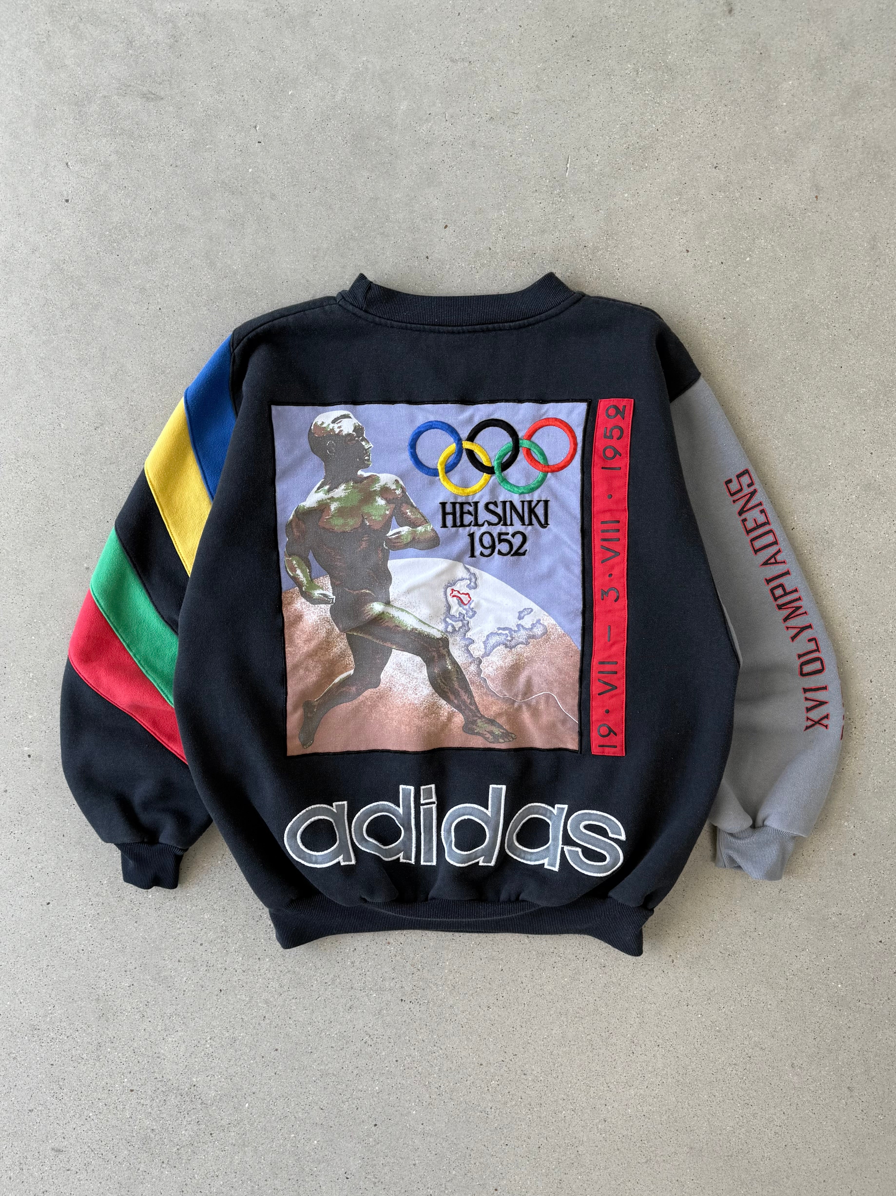 Vintage 1990s Adidas Stockholm 1956 Olympic Crewneck - S