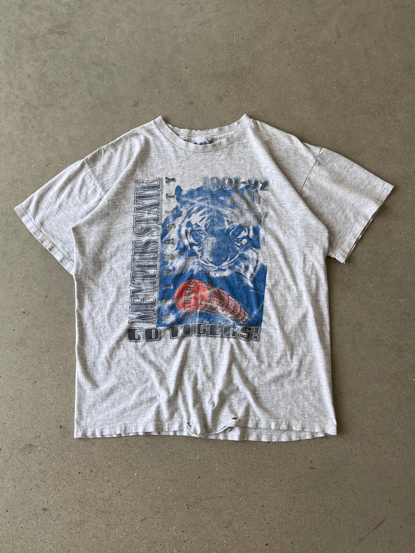 Vintage 1991 Memphis State Distressed Tee - XL