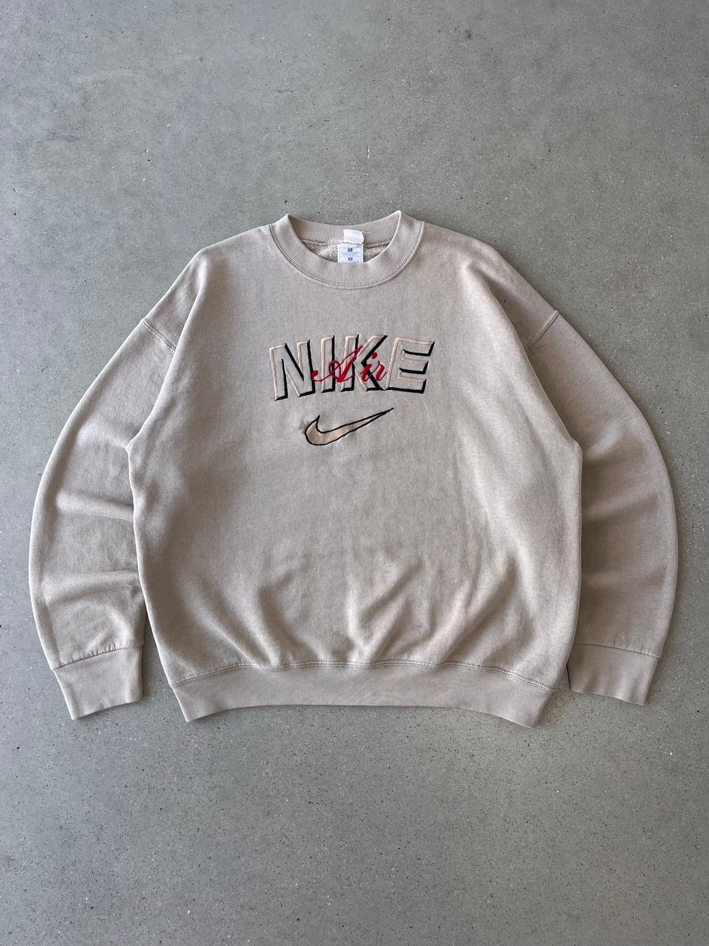 Vintage Nike Air Embroidered Crème Crewneck - L