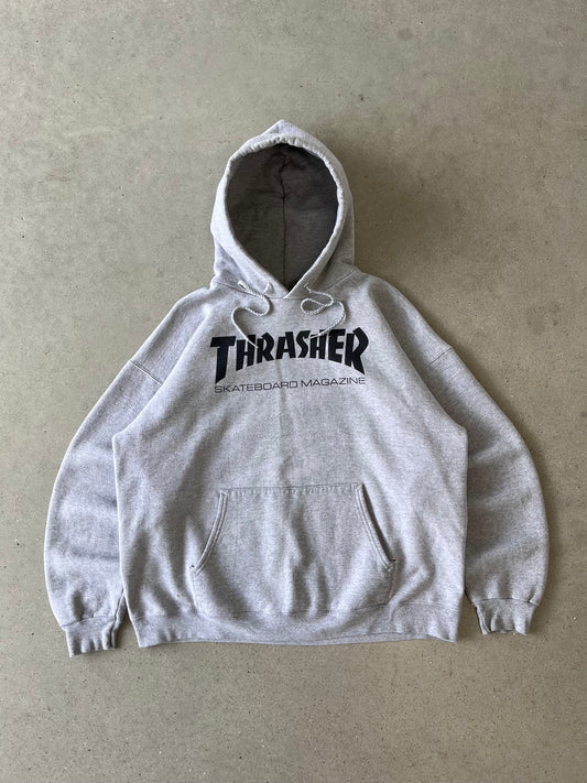 Vintage Thrasher Gray Hoodie - L