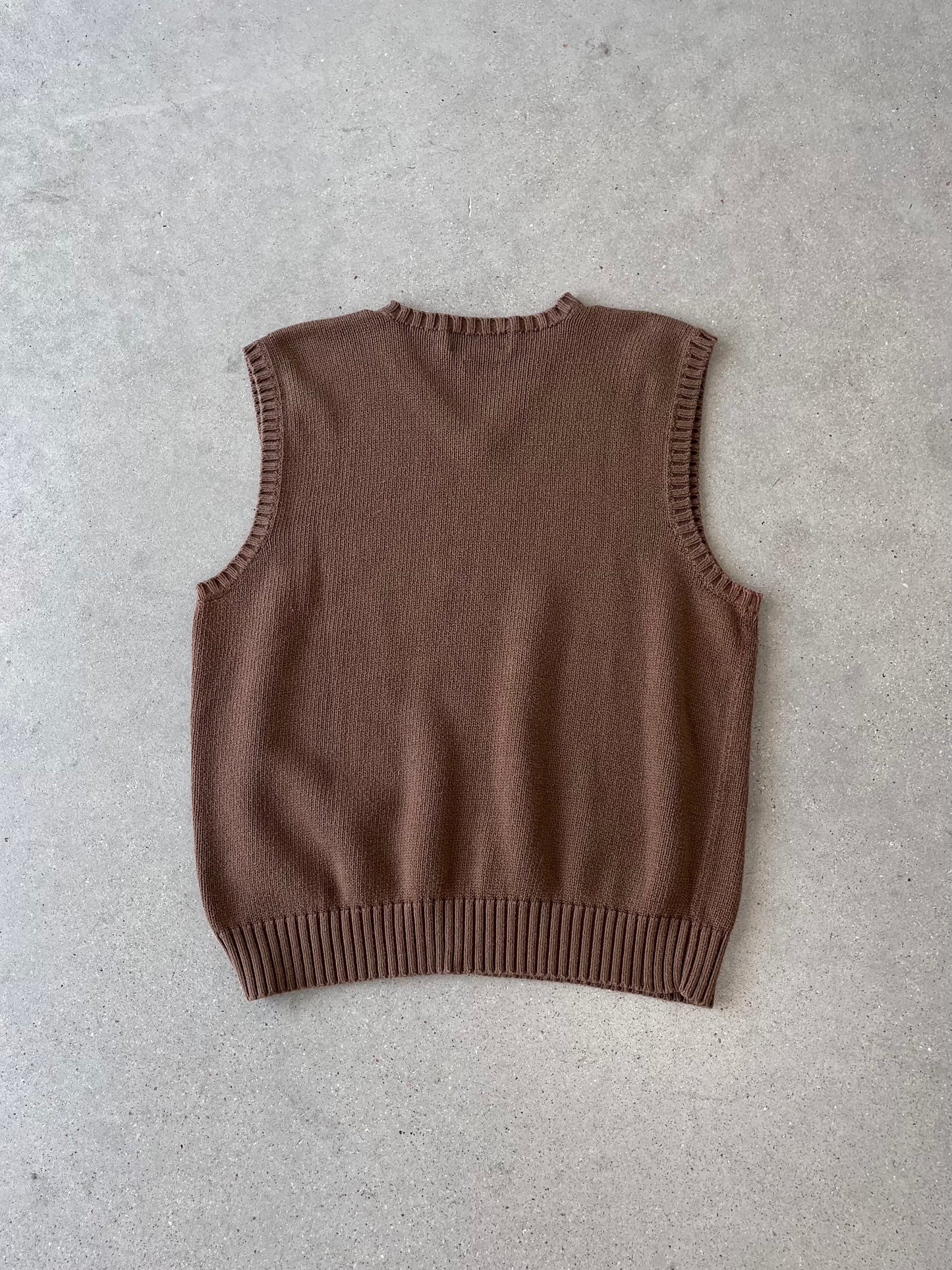 Vintage Brown Polo Ralph Lauren Knitted Vest - L