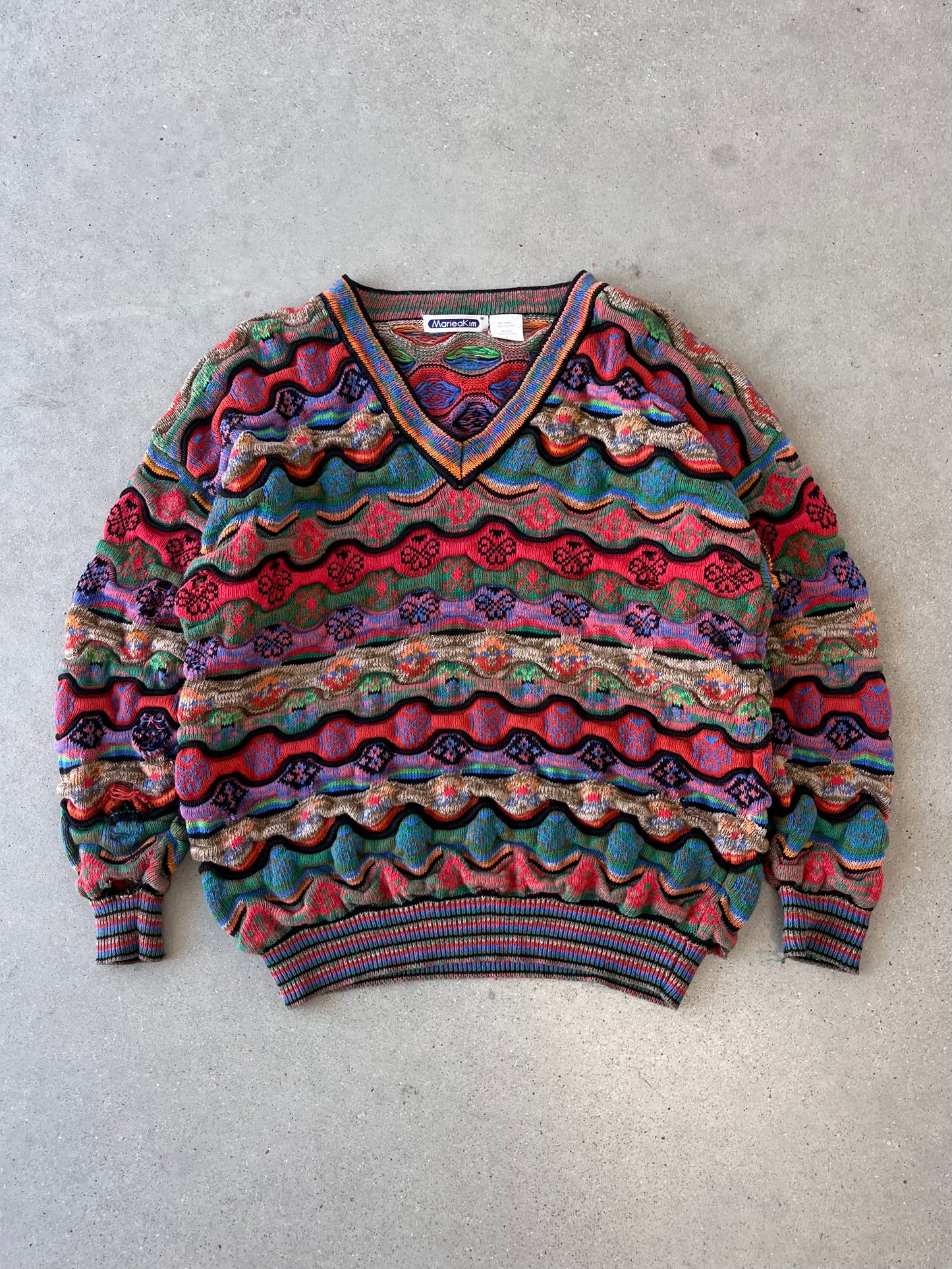 Vintage MarieKim V-neck 3D Sweater - L