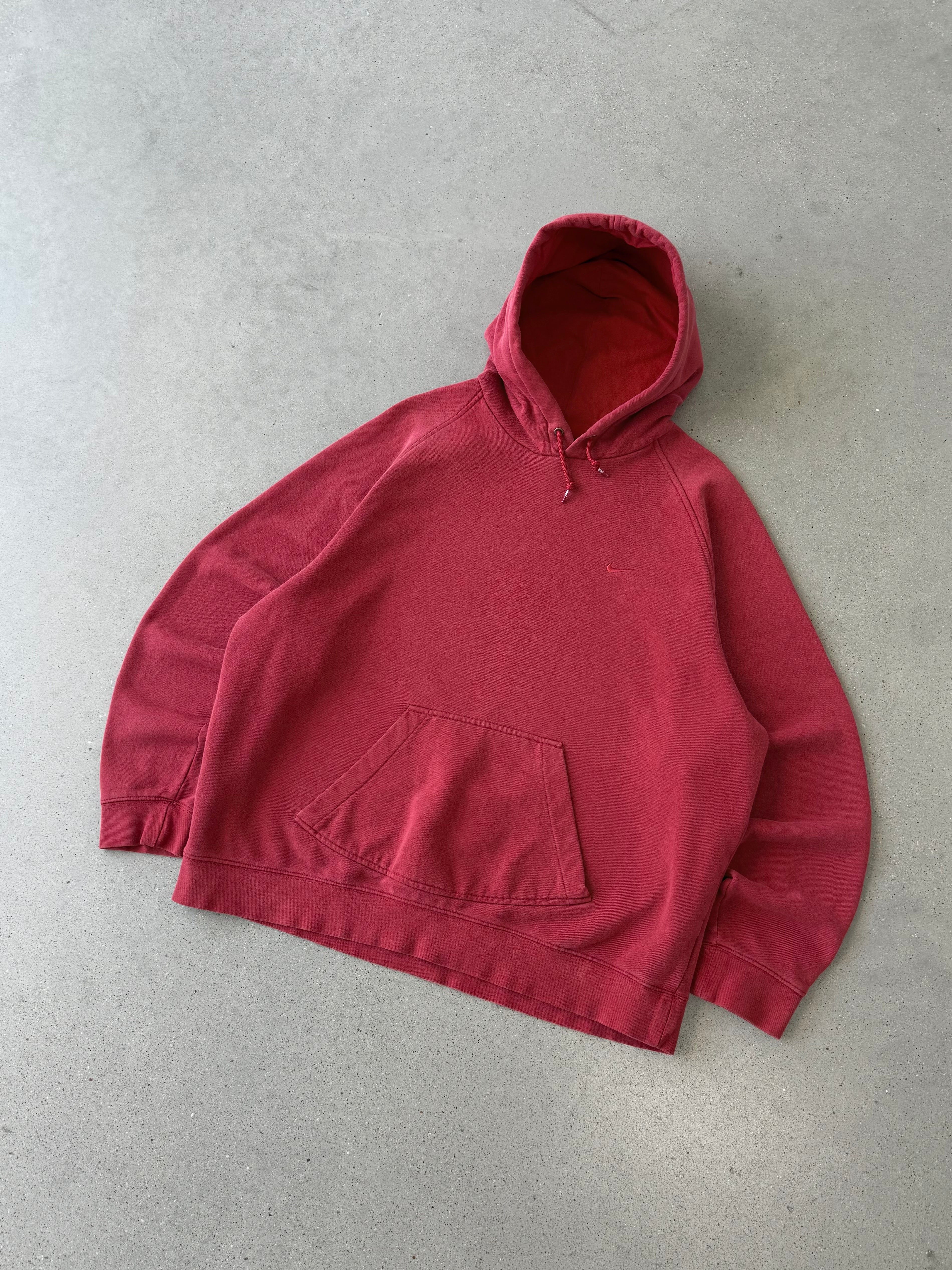 Vintage Nike Red Two-Tone Hoodie - XL