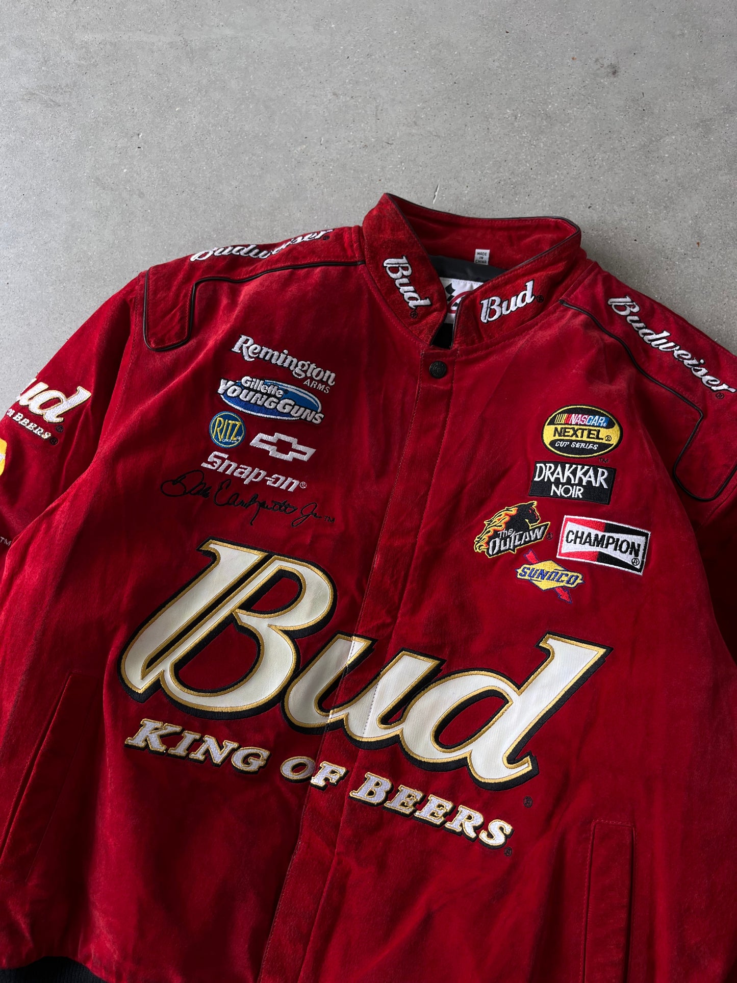 Vintage NASCAR Budweiser Suede Racing Jacket - XL