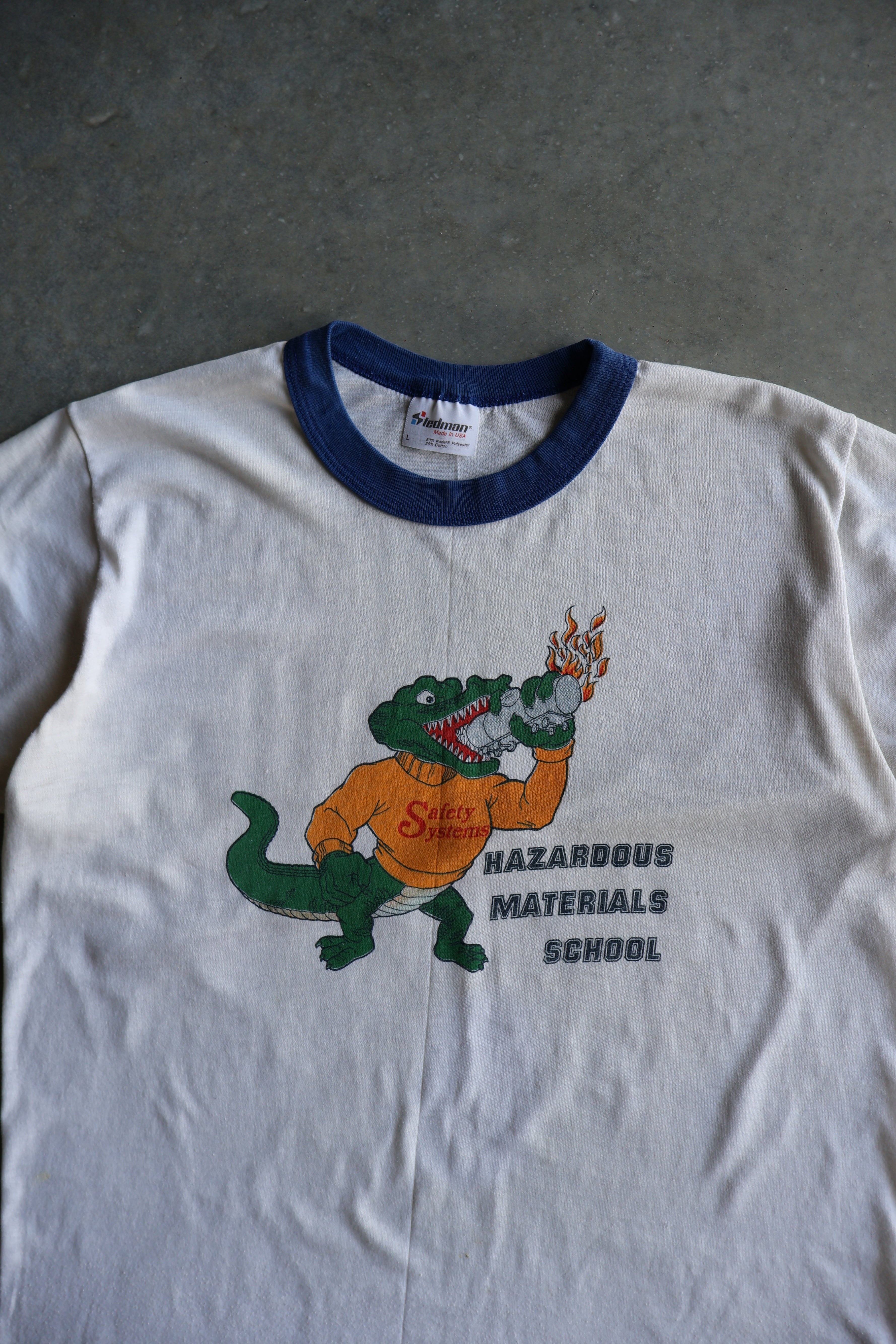 Vintage 1980s "Hazardous Material" T-shirt (L)