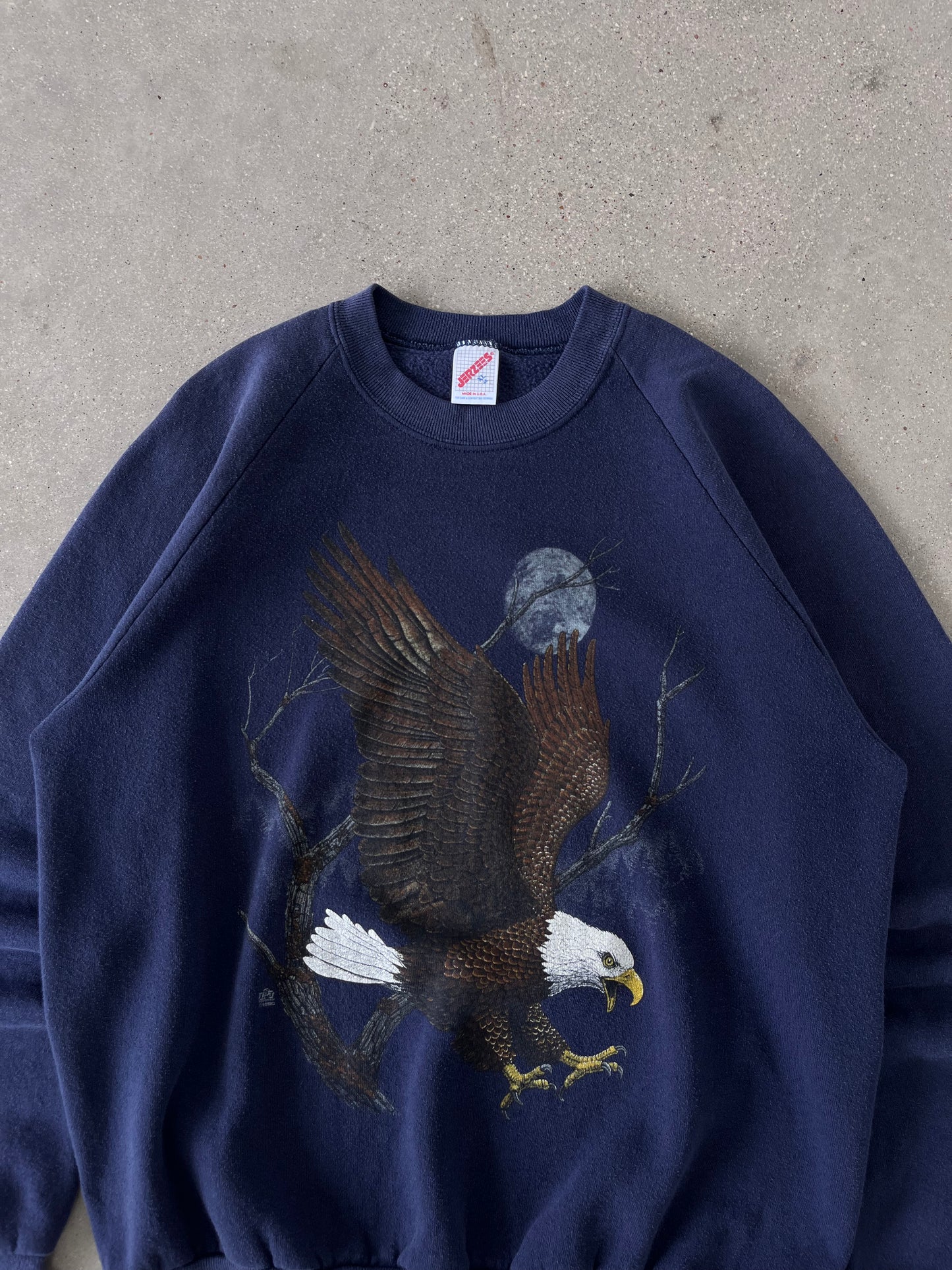 Vintage 1990 Night Eagle Nature Sweatshirt - XL