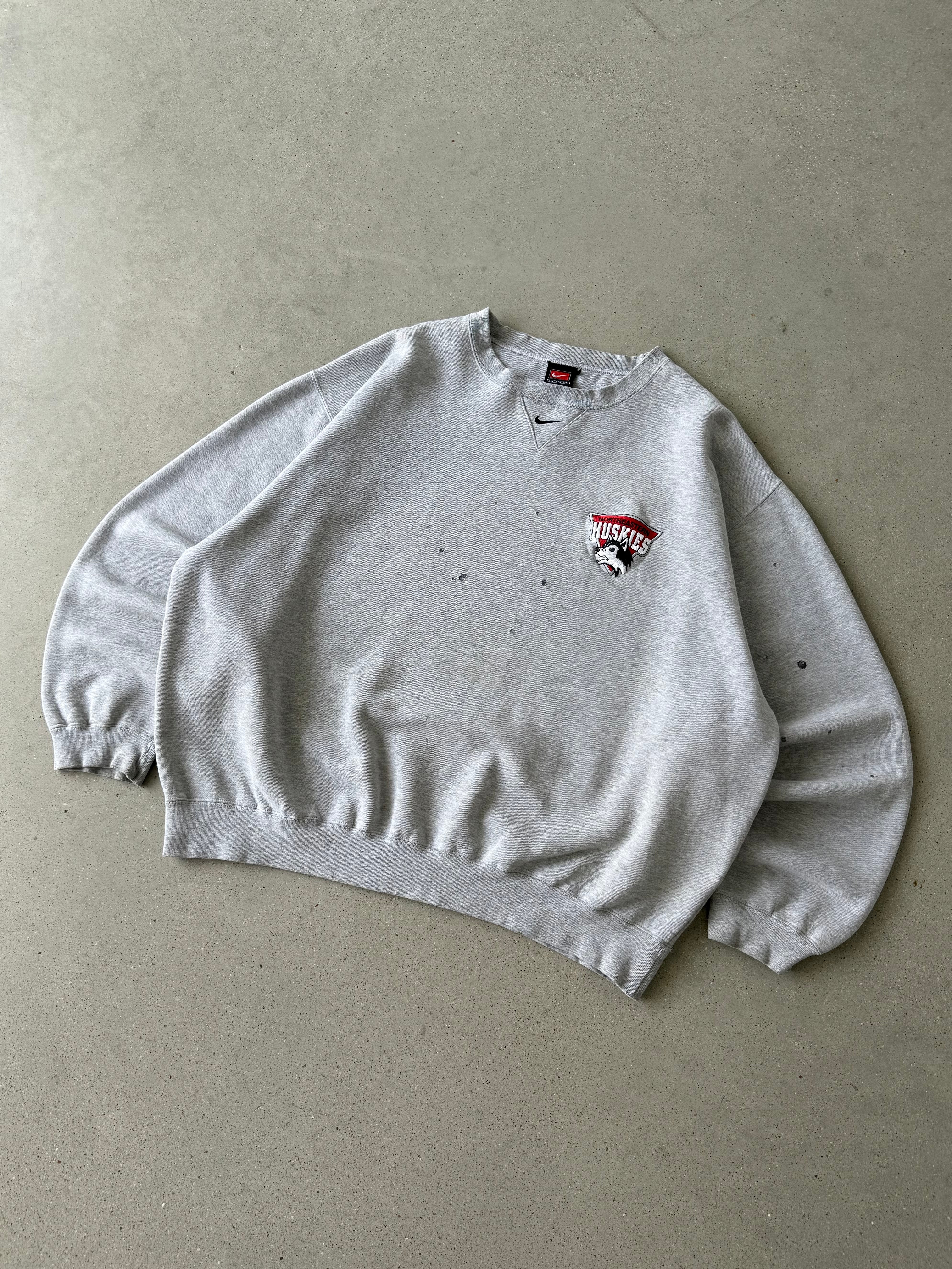 Vintage NIKE Team Northeastern Huskies Distressed Crewneck - XXL
