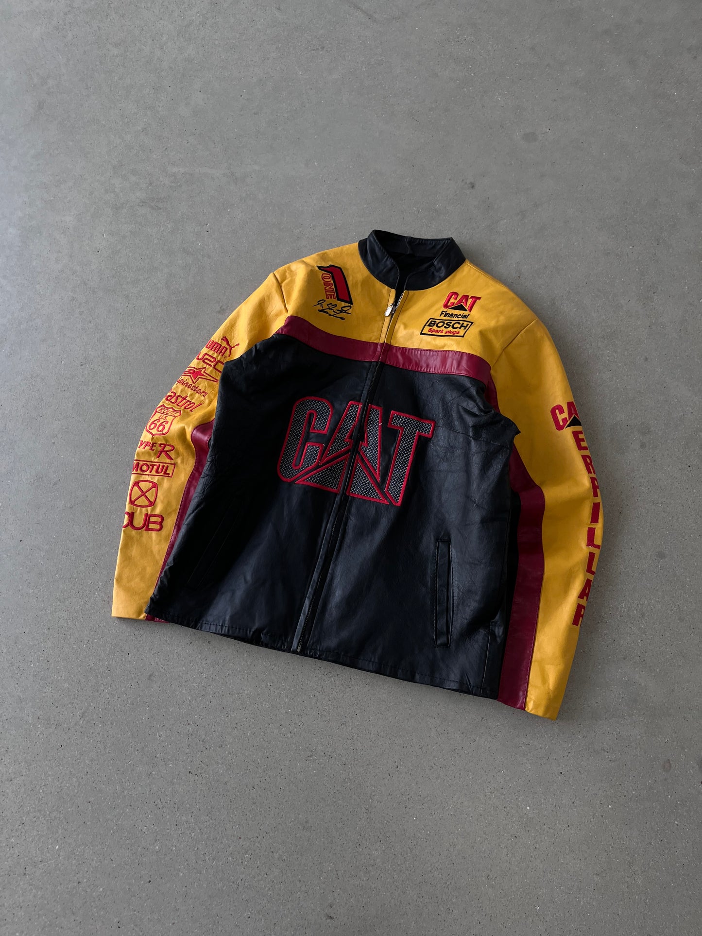 Vintage CAT Racing Leather Jacket - M