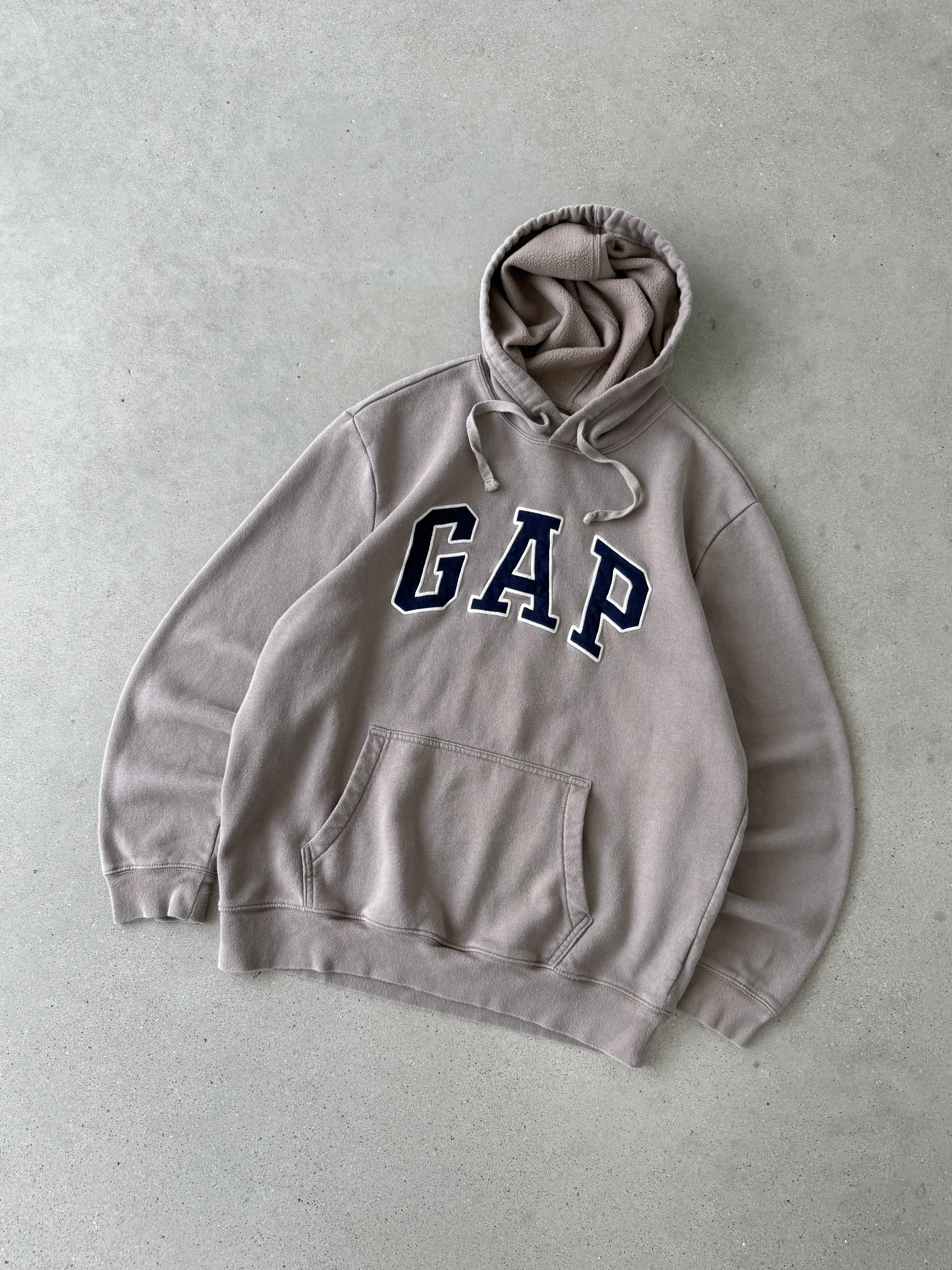 Vintage GAP Spellout Cream Hoodie - L