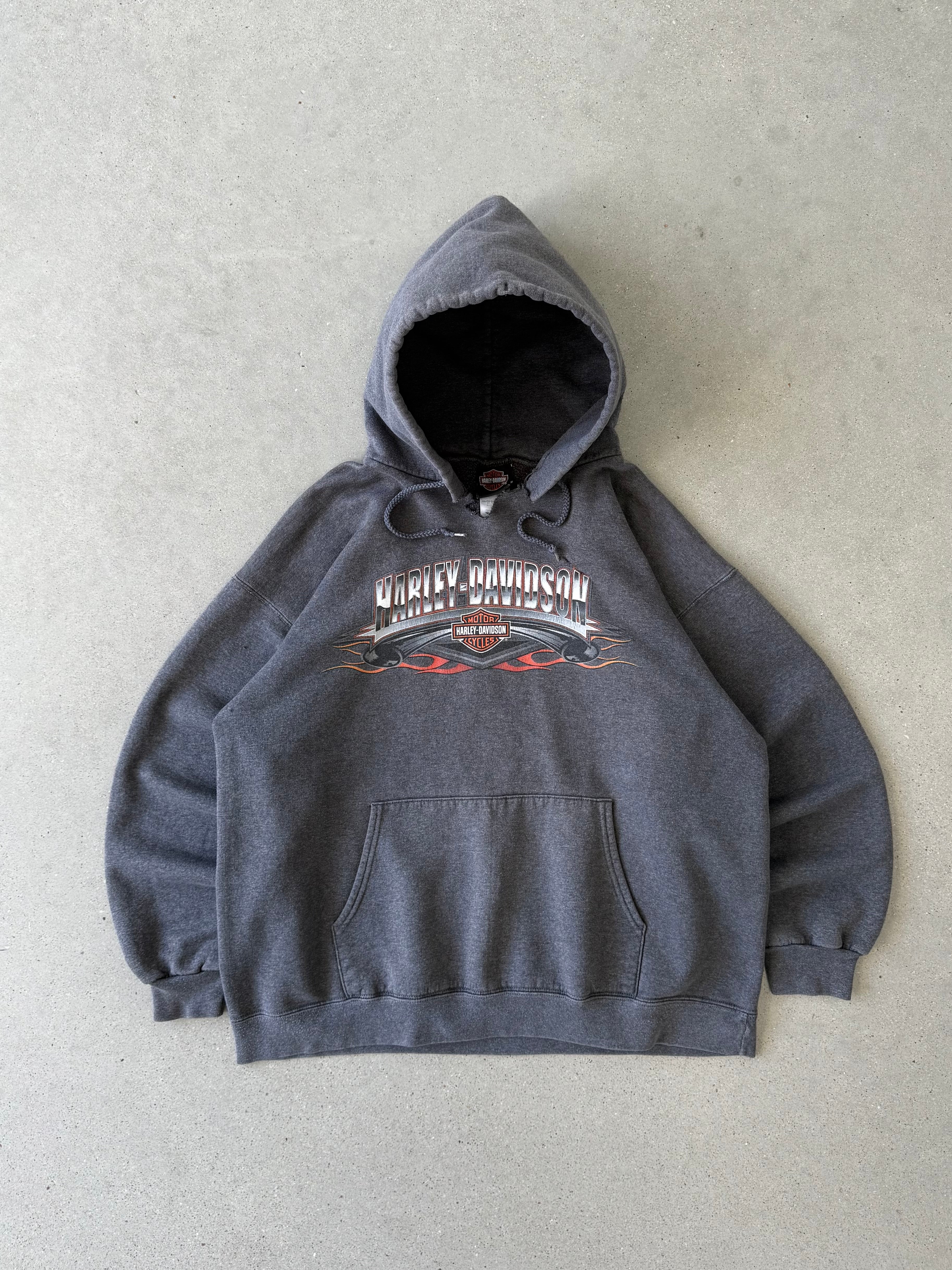 Vintage Harley Davidson Wausau Gray Hoodie- L