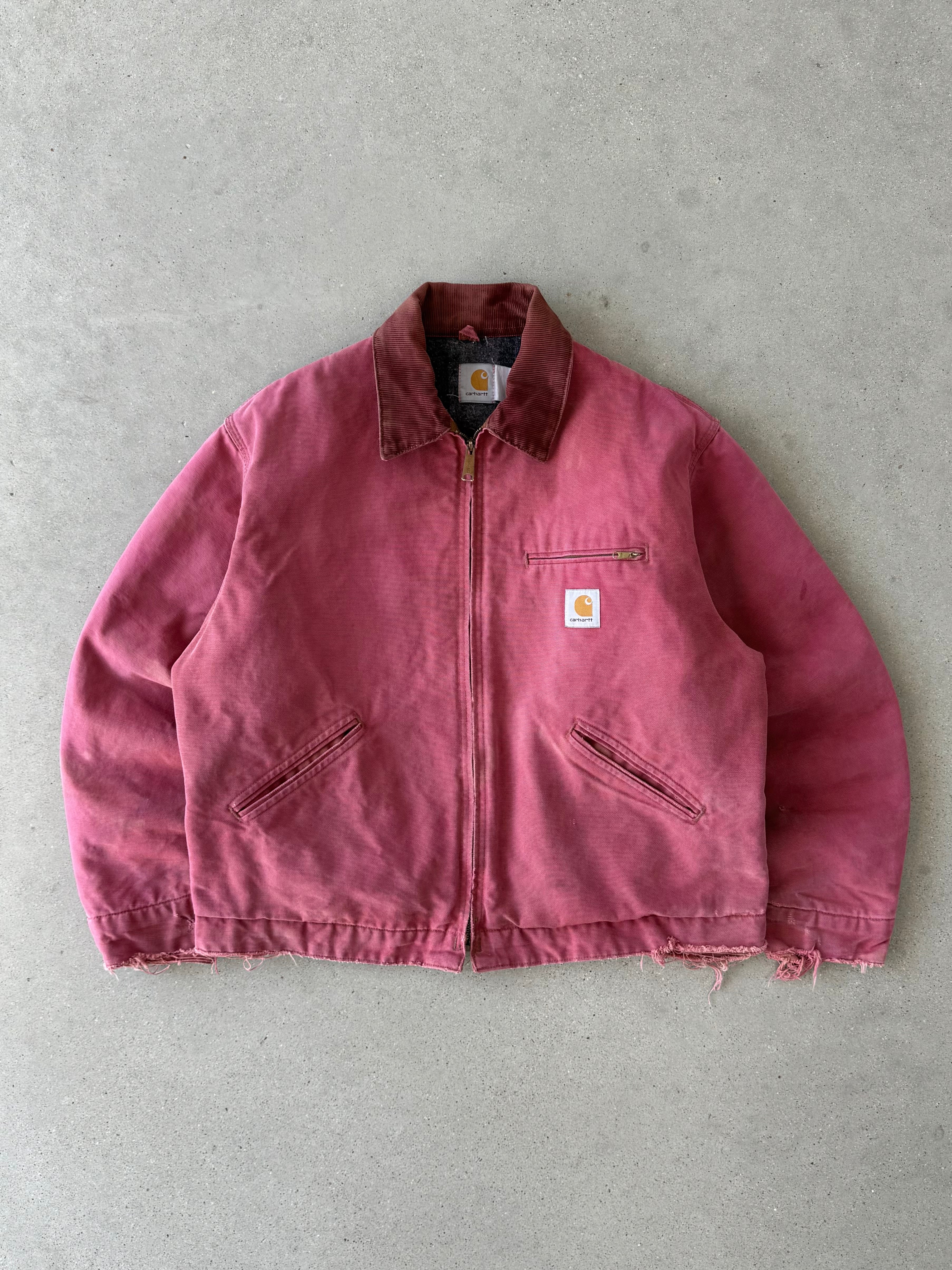 Vintage Carhartt Distressed Pink Detroit Jacket - M