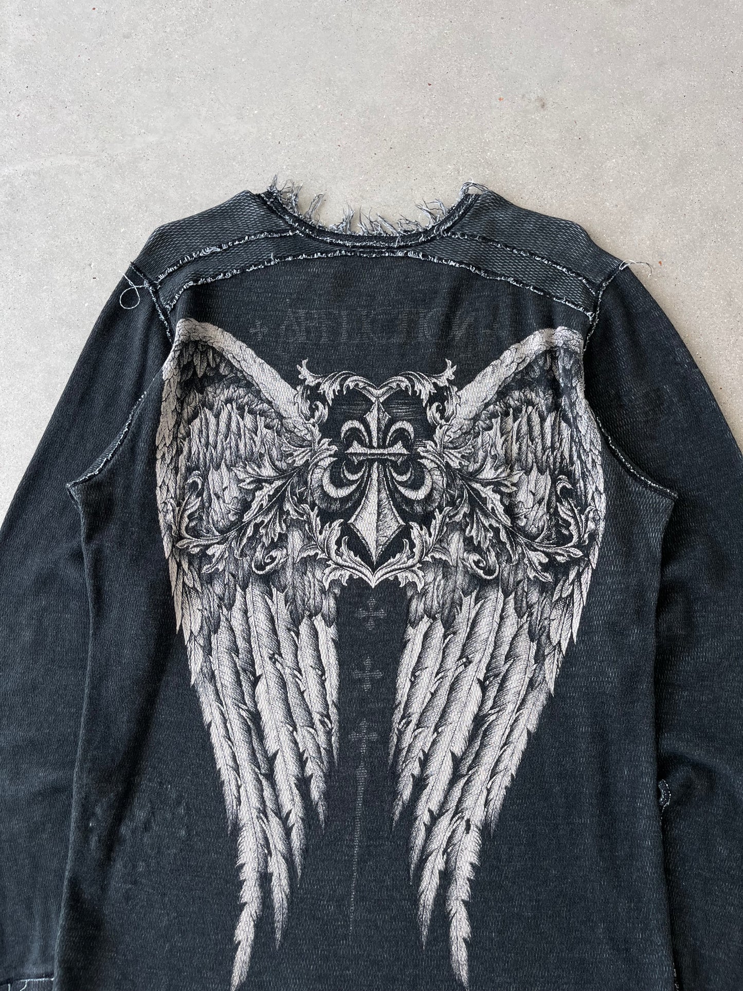 Vintage Y2K Affliction Blue/Black Reversible Thermal - XL