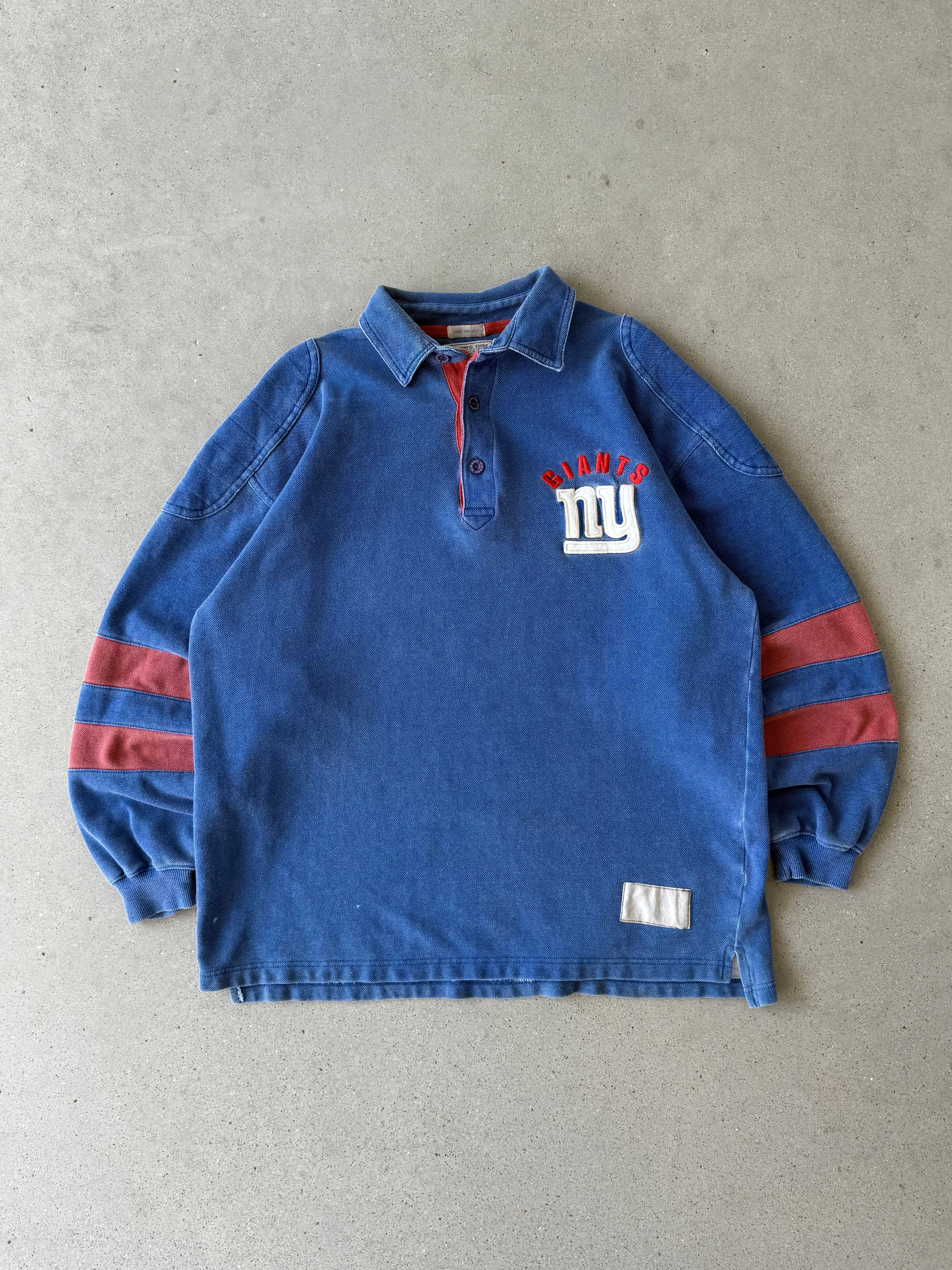 Vintage 90s NY Giants NFL Polo Long Sleeve - L