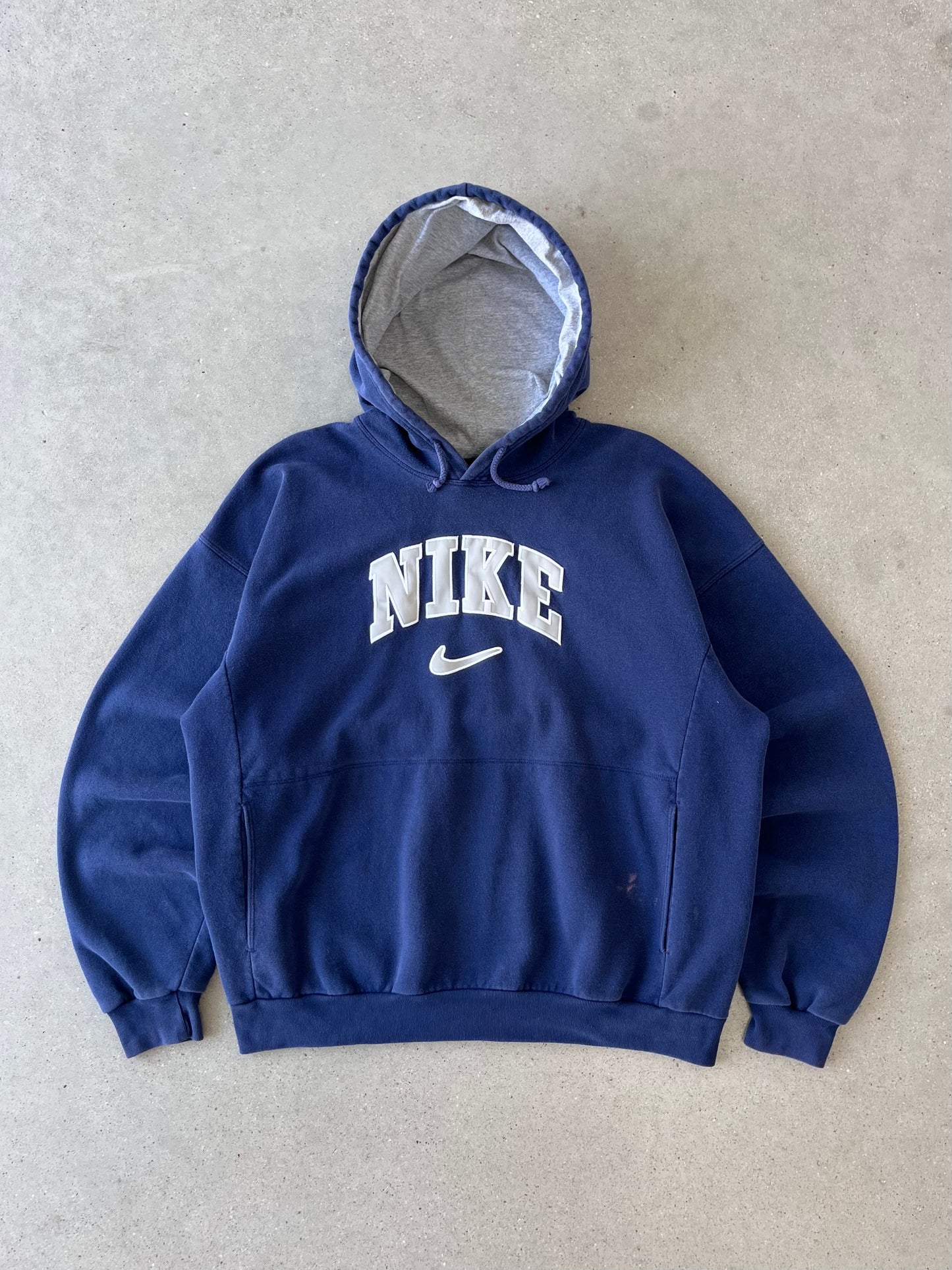 Vintage 90s Nike Spell-out Navy Hoodie - XL