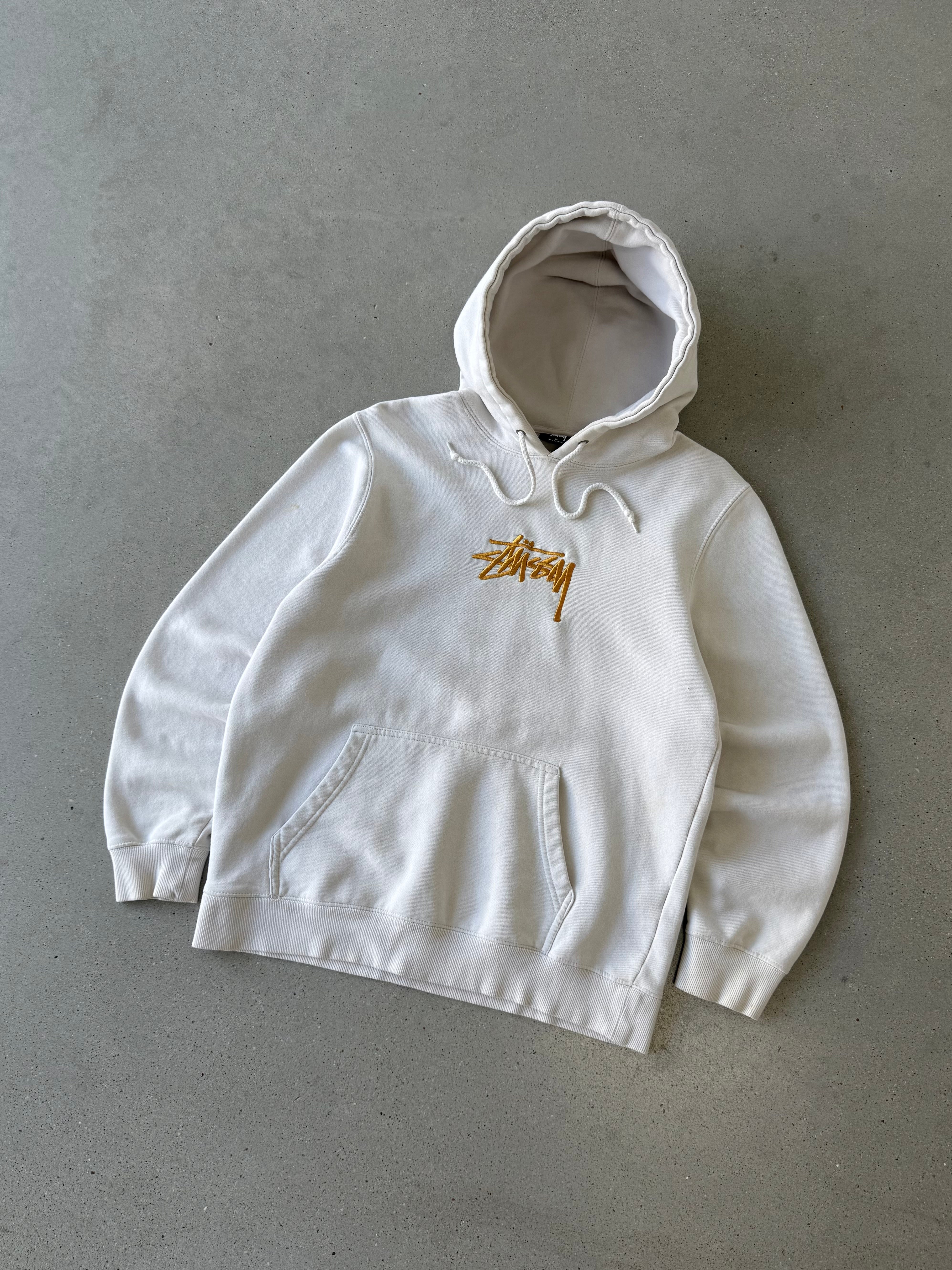 Vintage Stussy Gold Embroidery Hoodie - M