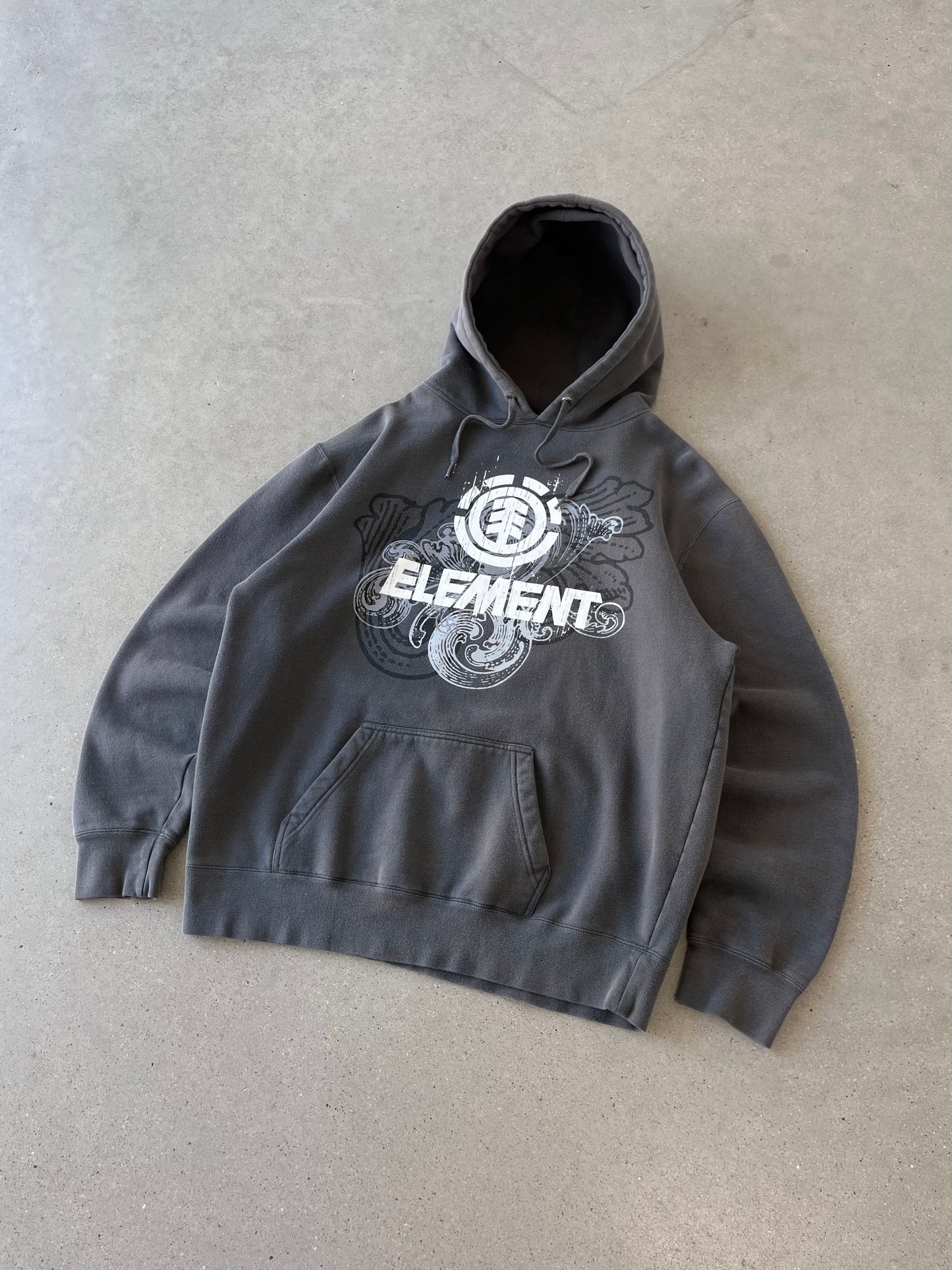 Vintage Y2K Element Gray Hoodie - XL