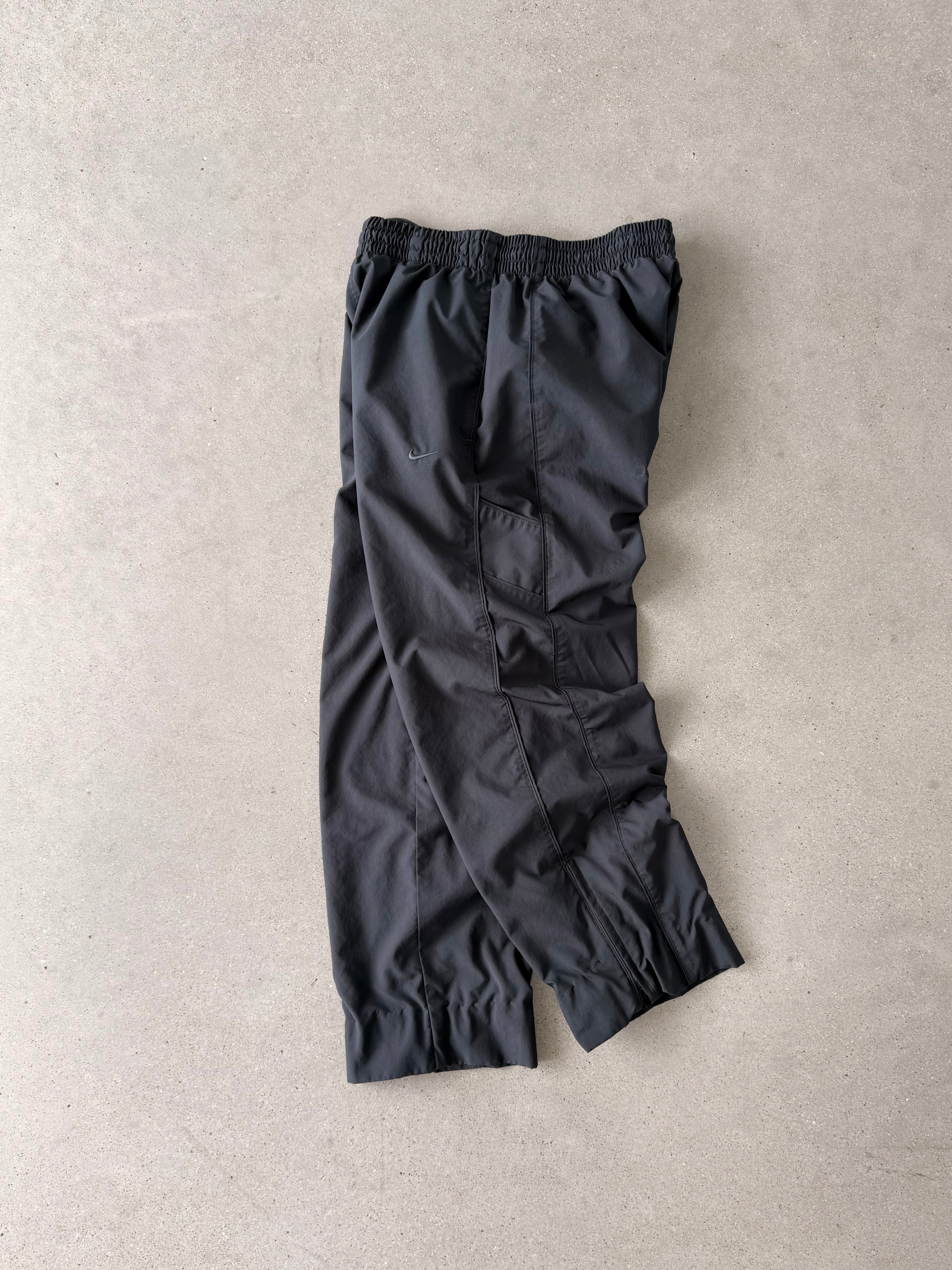 Vintage Nike Mini Swoosh Charcoal Gray Track Pants - M