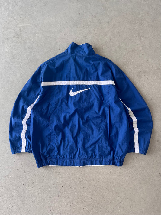 Vintage 90s Nike Big Swoosh Blue Track Jacket - XL