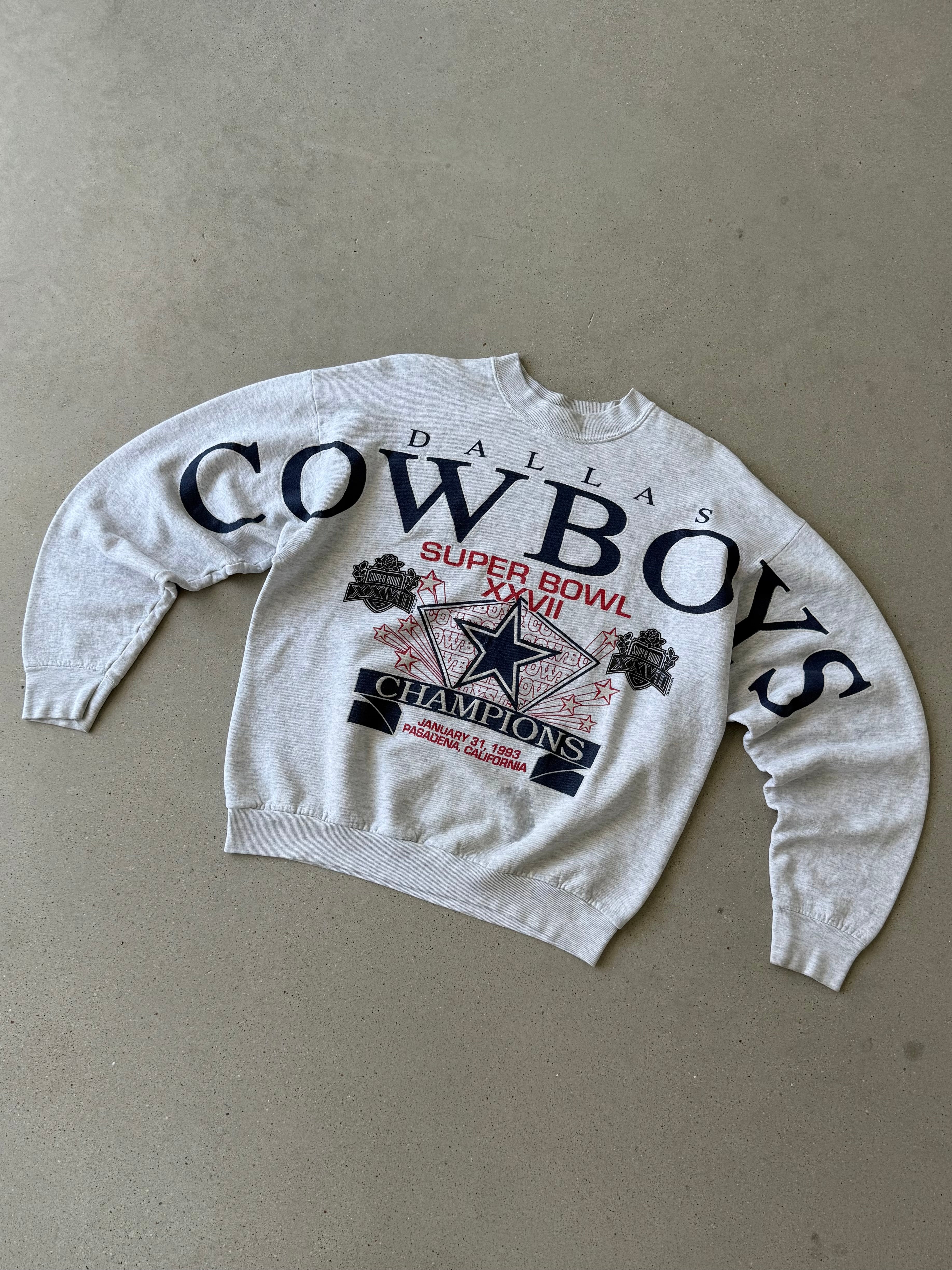Vintage Dallas Cowboys  Super Bowl XXVII Gray Sweatshirt   - L