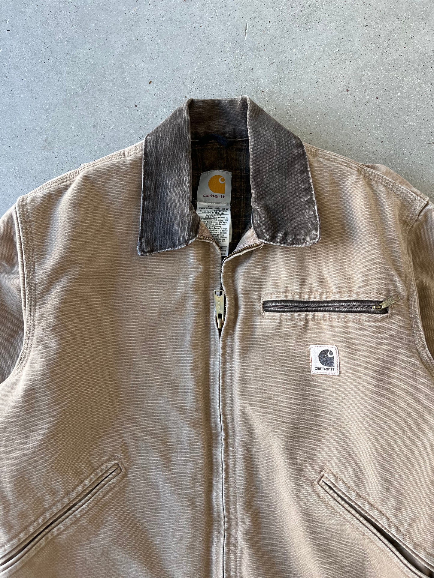 Vintage Carhartt Tan Blanket-lined Detroit - S