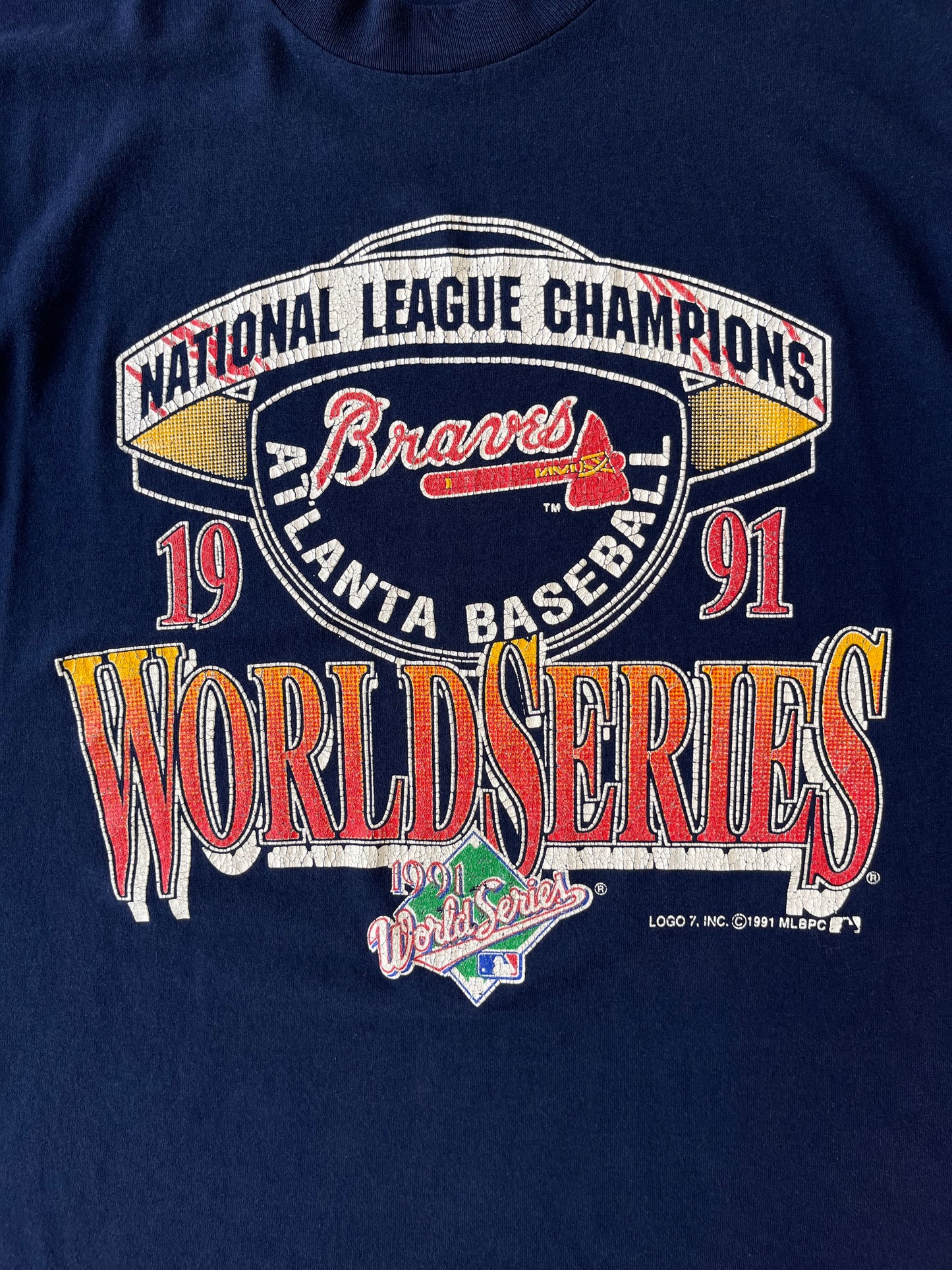 Vintage 1991 Braves World Series Champions Tee - L