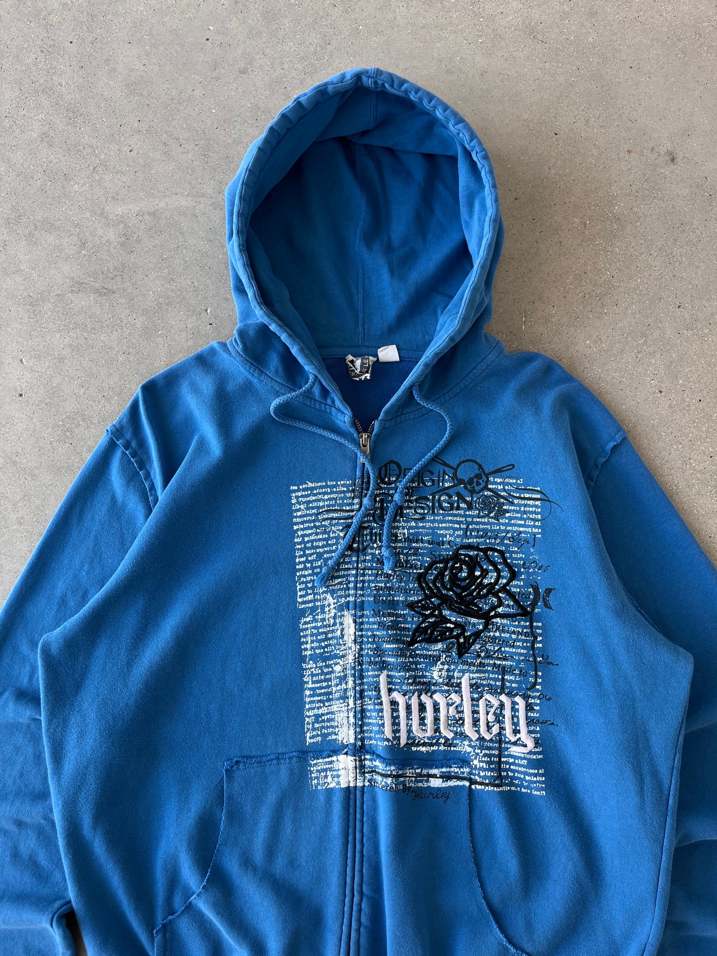 Vintage Y2K Hurley Zip-up Hoodie - M