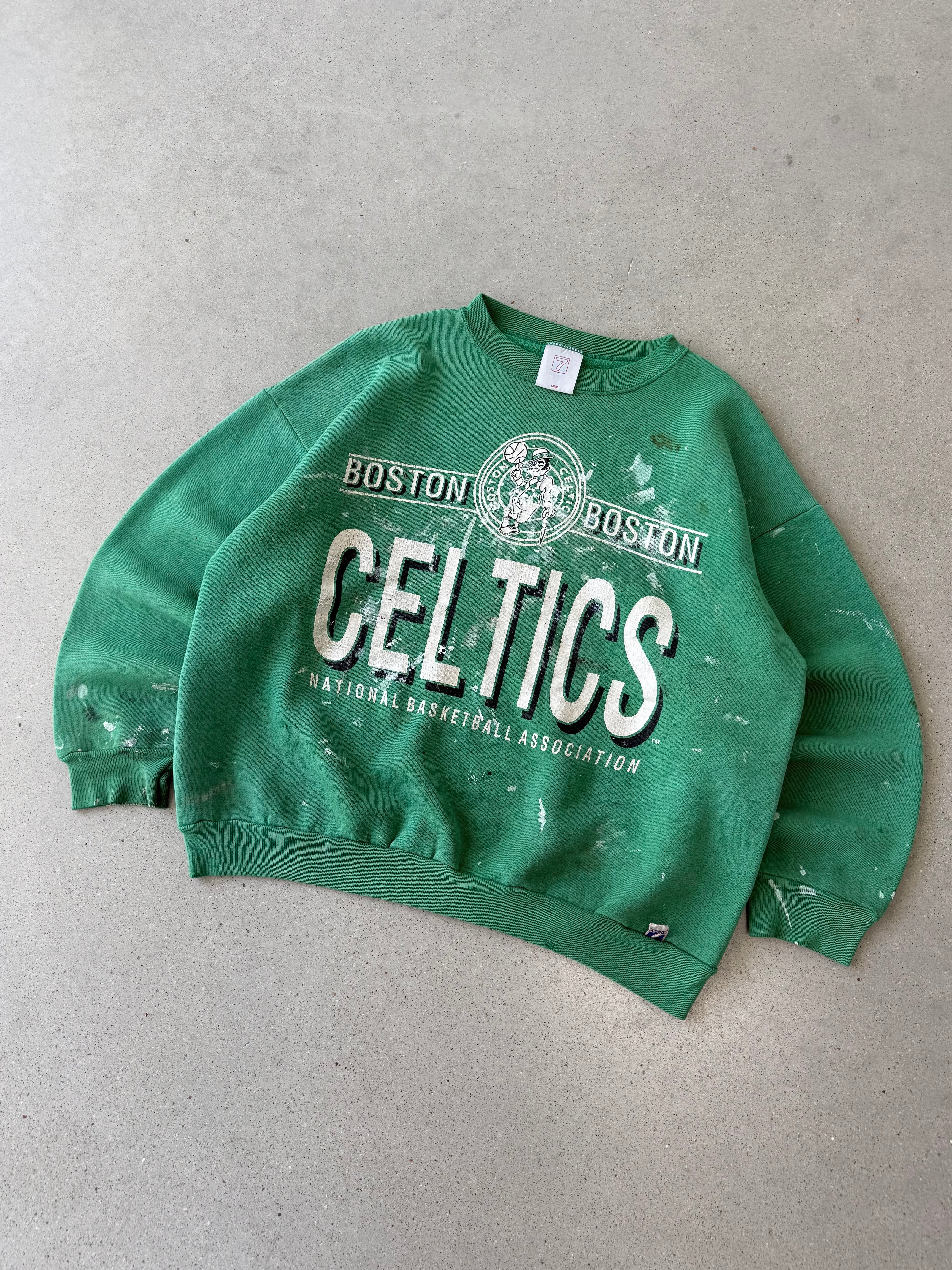 Vintage Boston Celtics Green Painters Sweatshirt  - L