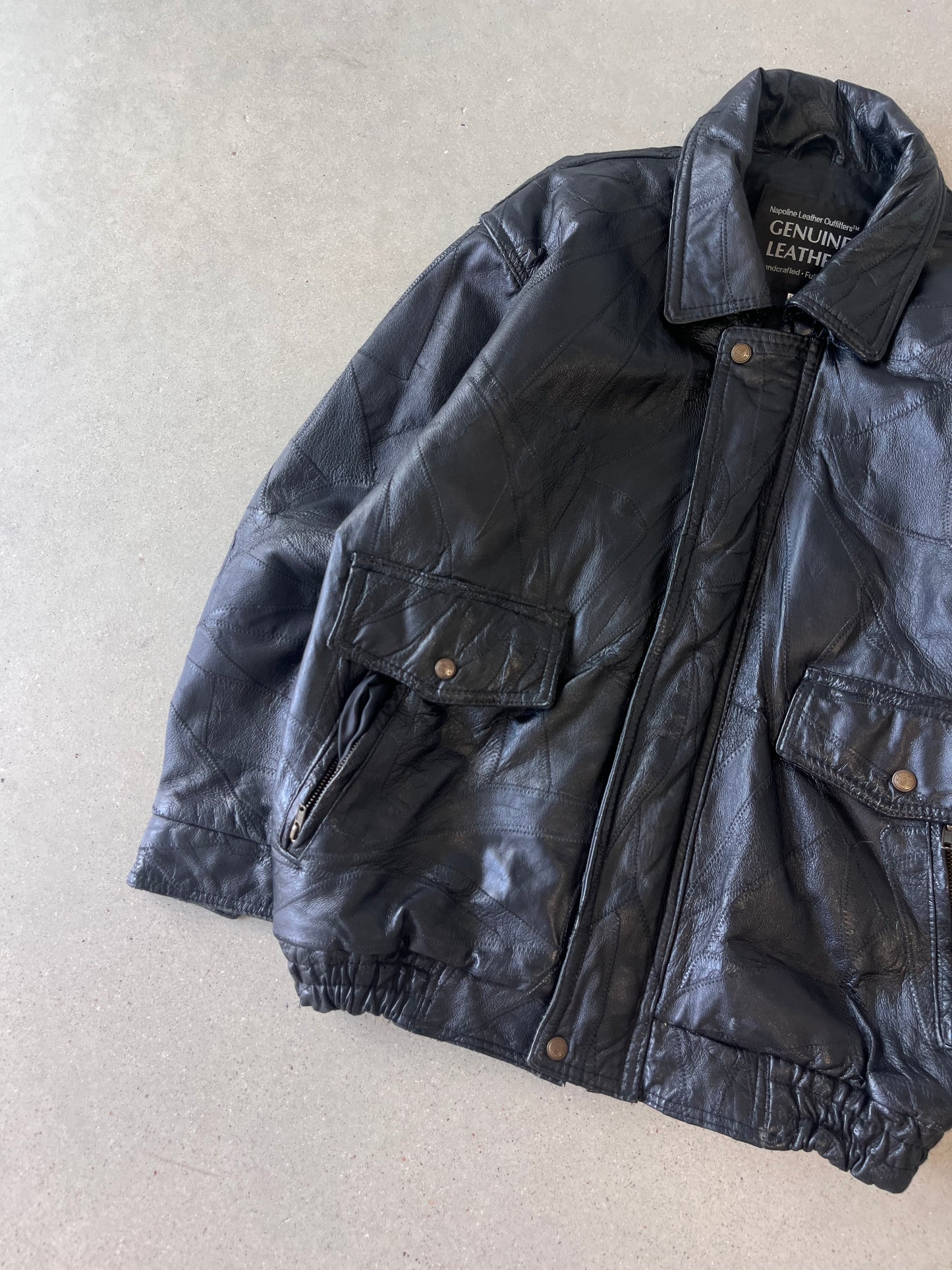 Vintage Genuine Leather Jacket  - L