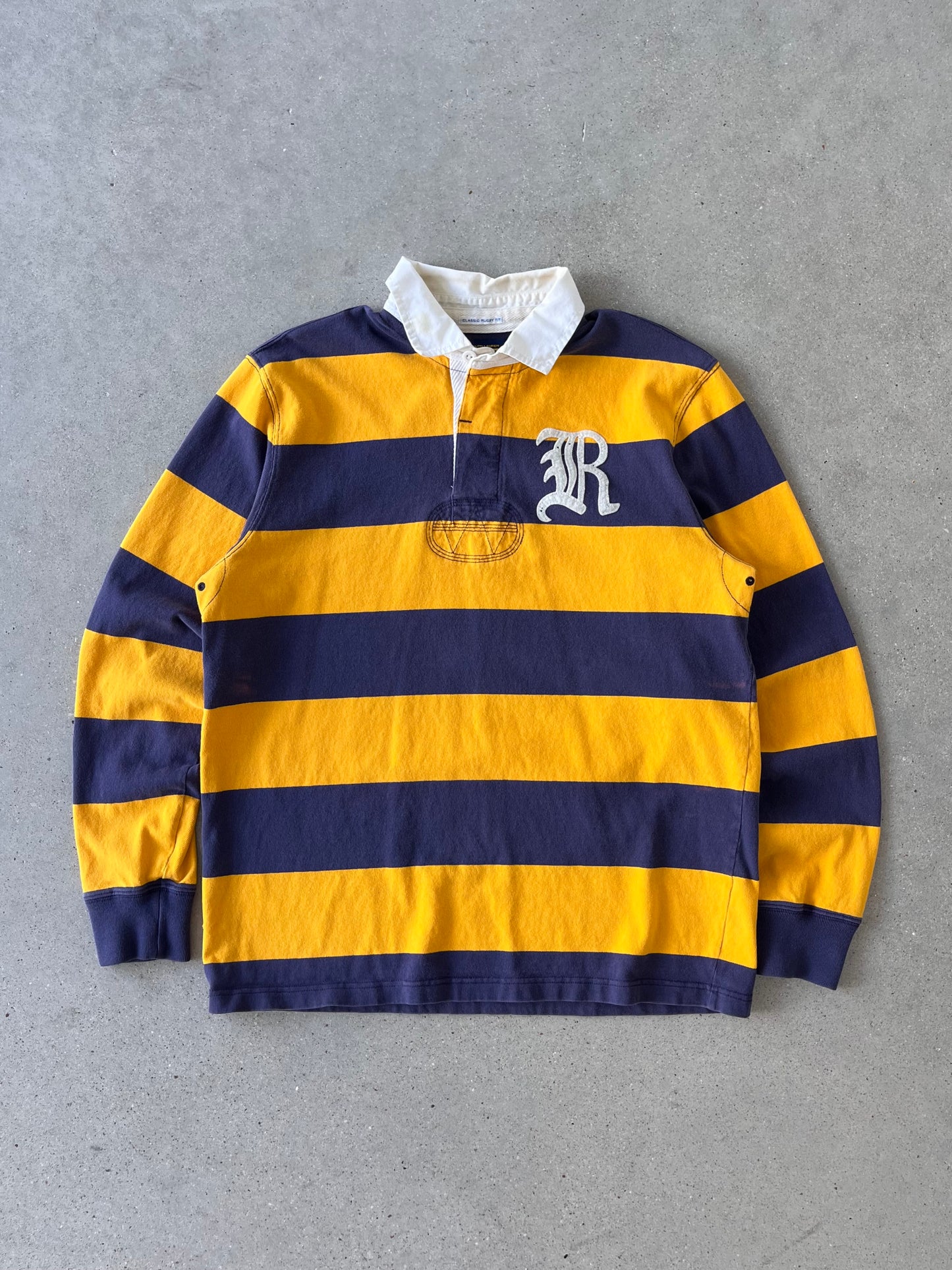 Vintage Polo Ralph Lauren Yellow Rugby Long Sleeve - L