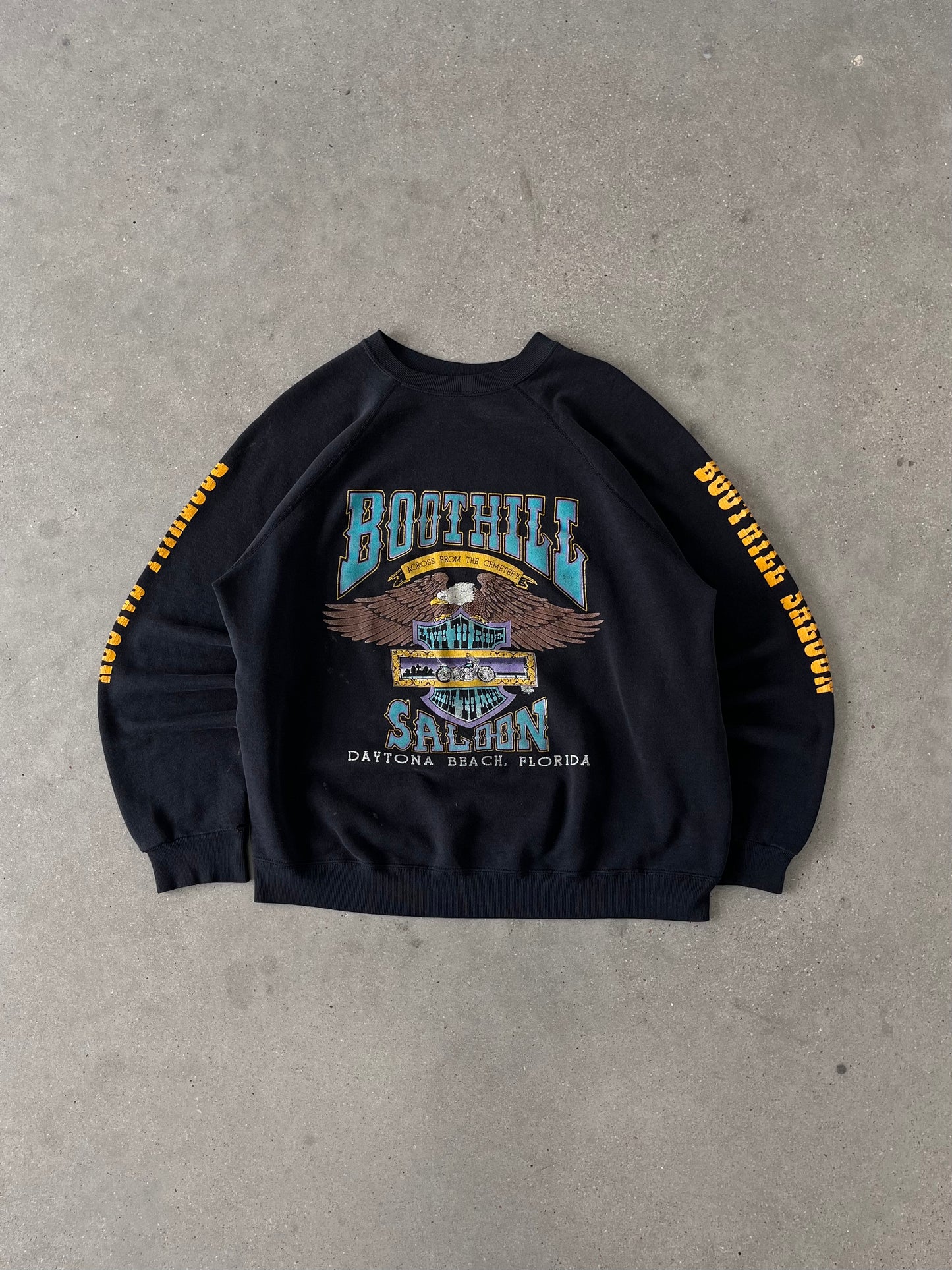 Vintage 80s Boothill Saloon Biker Sweatshirt - XL