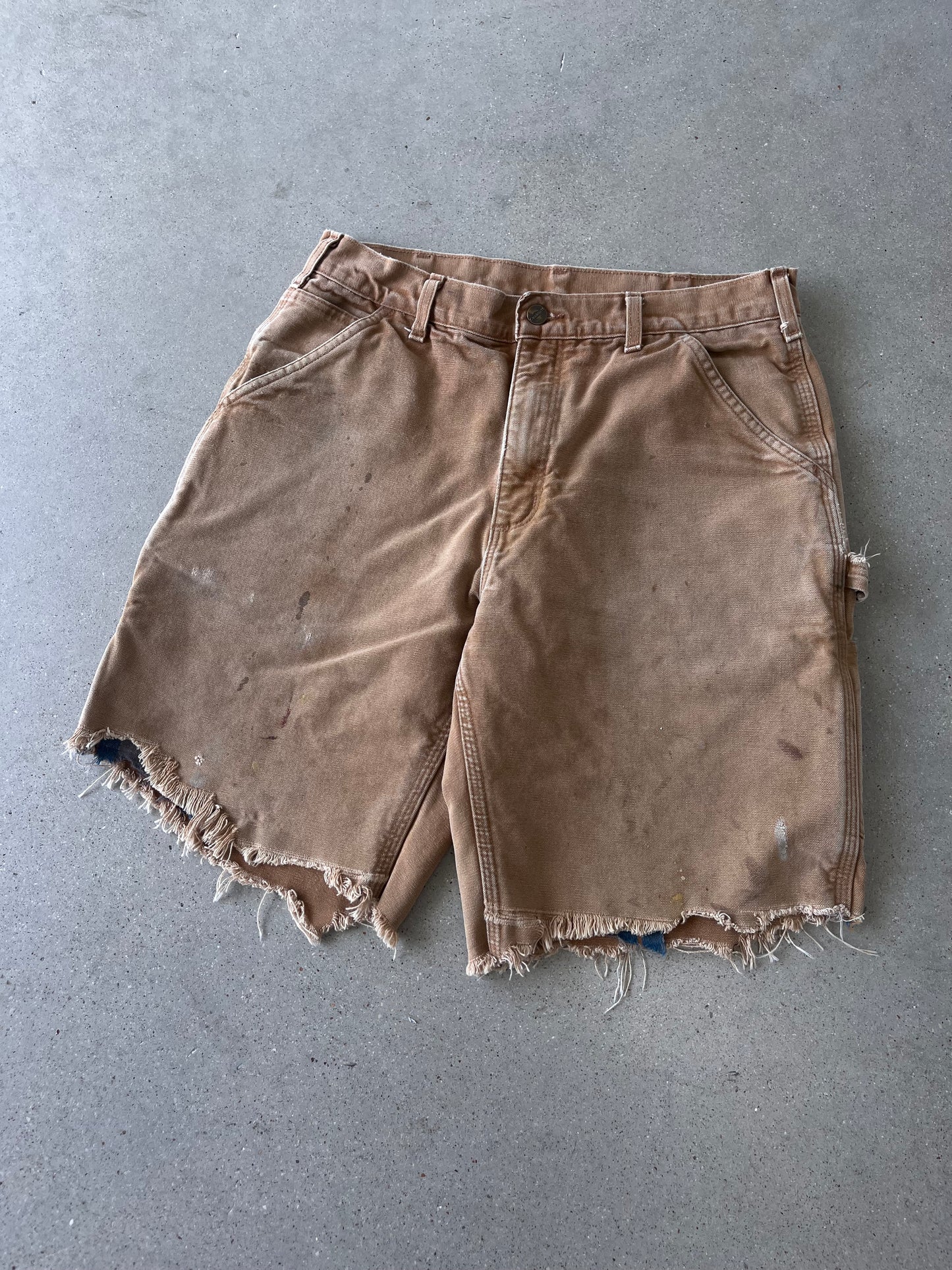 Vintage Carhartt Tan Carpenter Distressed Shorts - 32