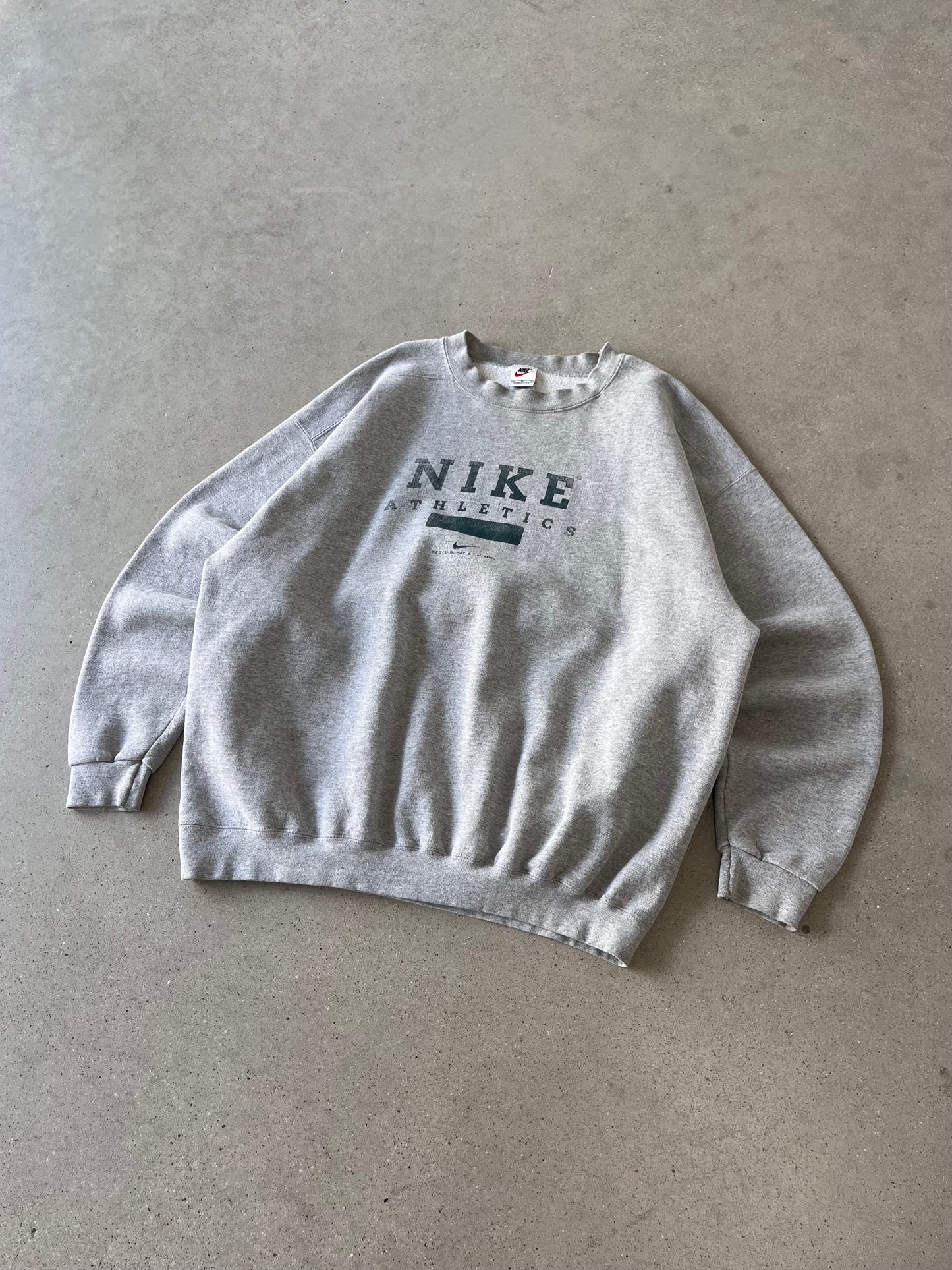 Vintage 90s Nike Athletics Heather Gray Crewneck - XL